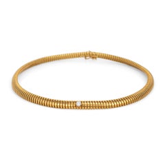 c1988 Tiffany & Co Tubogas Necklace Diamond 18k Yellow Gold Choker Picasso