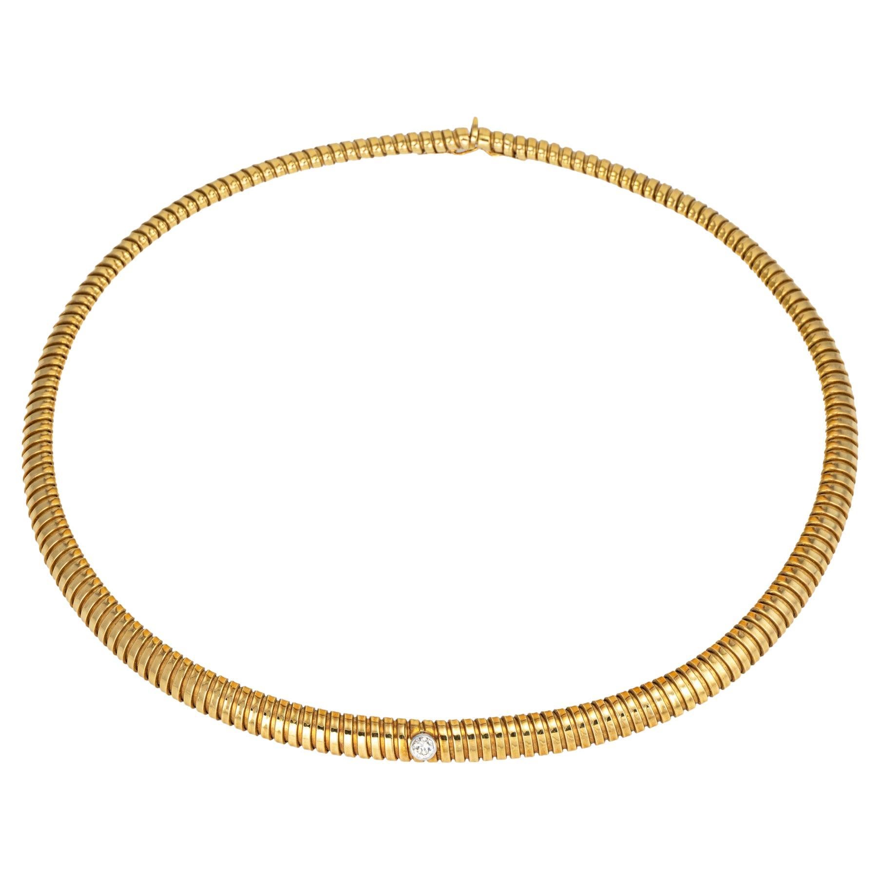 c1988 Tiffany & Co Tubogas Necklace Diamond 18k Yellow Gold Choker Picasso