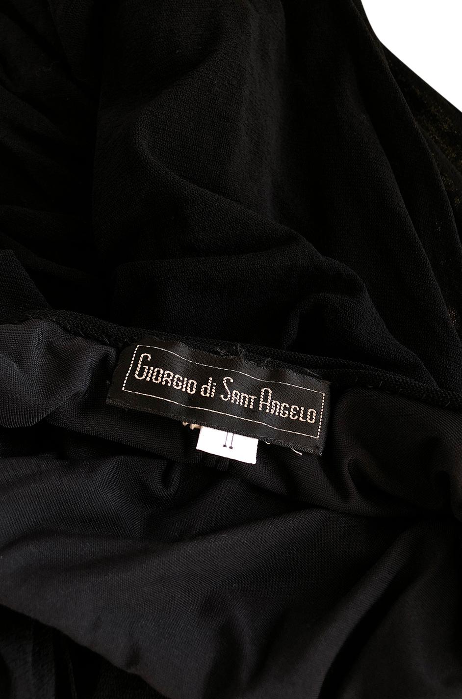 c.1990 Giorgio di Sant Angelo Black Stretch Net Multi Length Dress 8