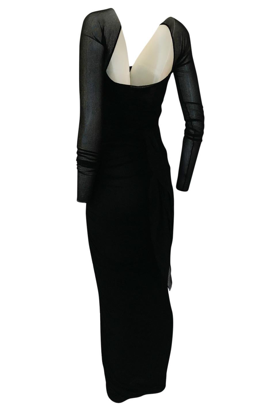c.1990 Giorgio di Sant Angelo Black Stretch Net Multi Length Dress 1