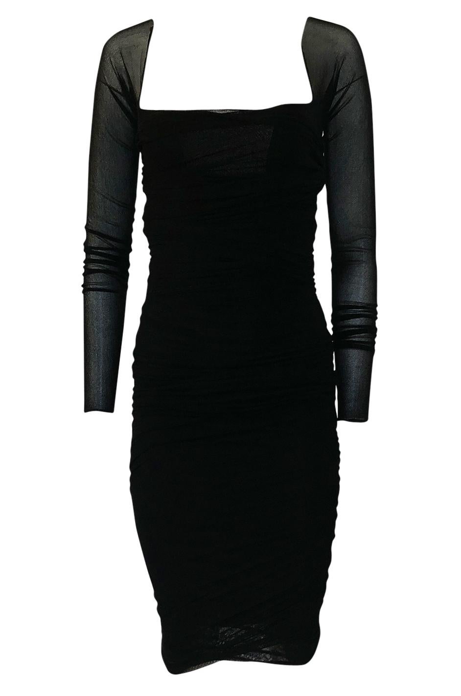 c.1990 Giorgio di Sant Angelo Black Stretch Net Multi Length Dress 2