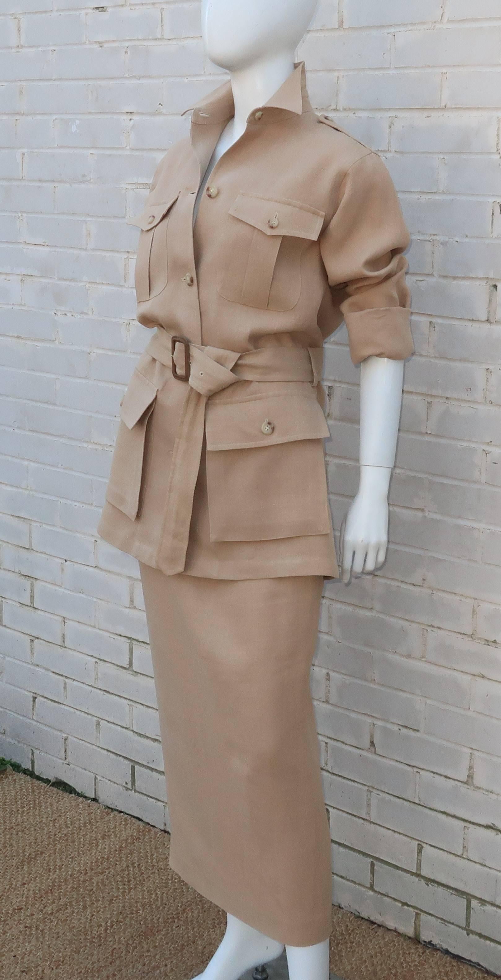 Women's C.1990 Ralph Lauren Linen Safari Suit