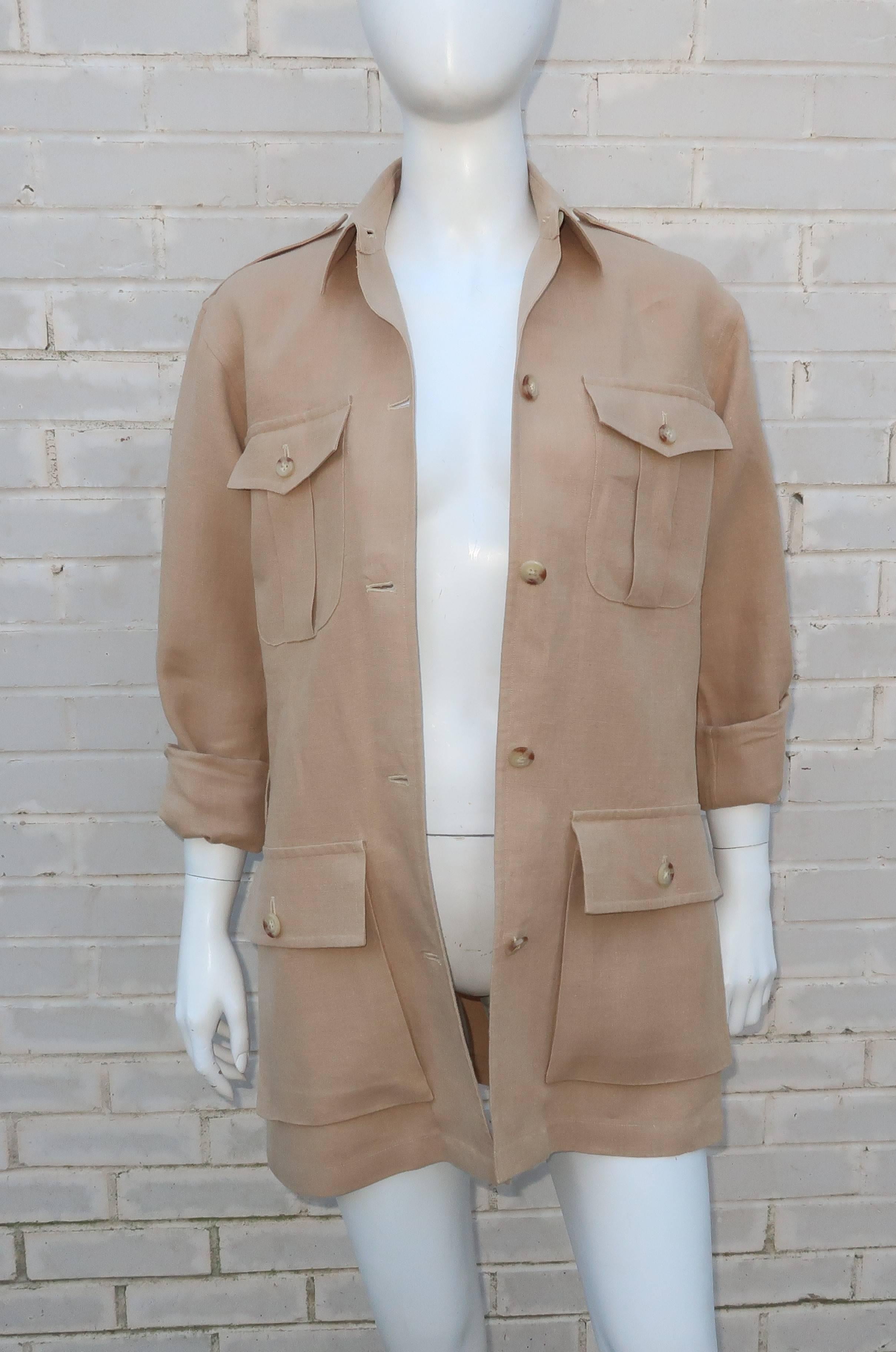 C.1990 Ralph Lauren Linen Safari Suit 2