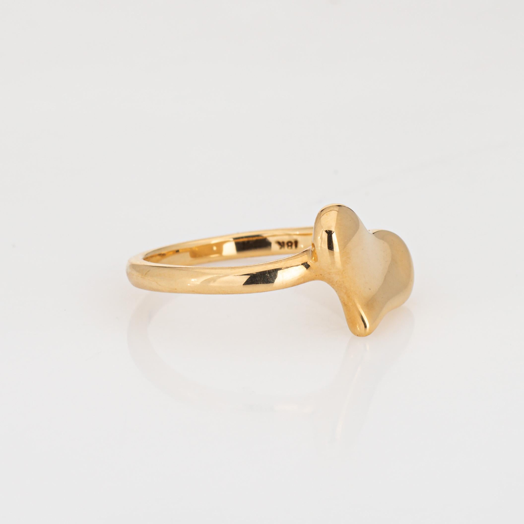 Modern c1992 Angela Cummings Heart Ring Vintage 18k Yellow Gold Sz 6.5 Signed Jewelry For Sale