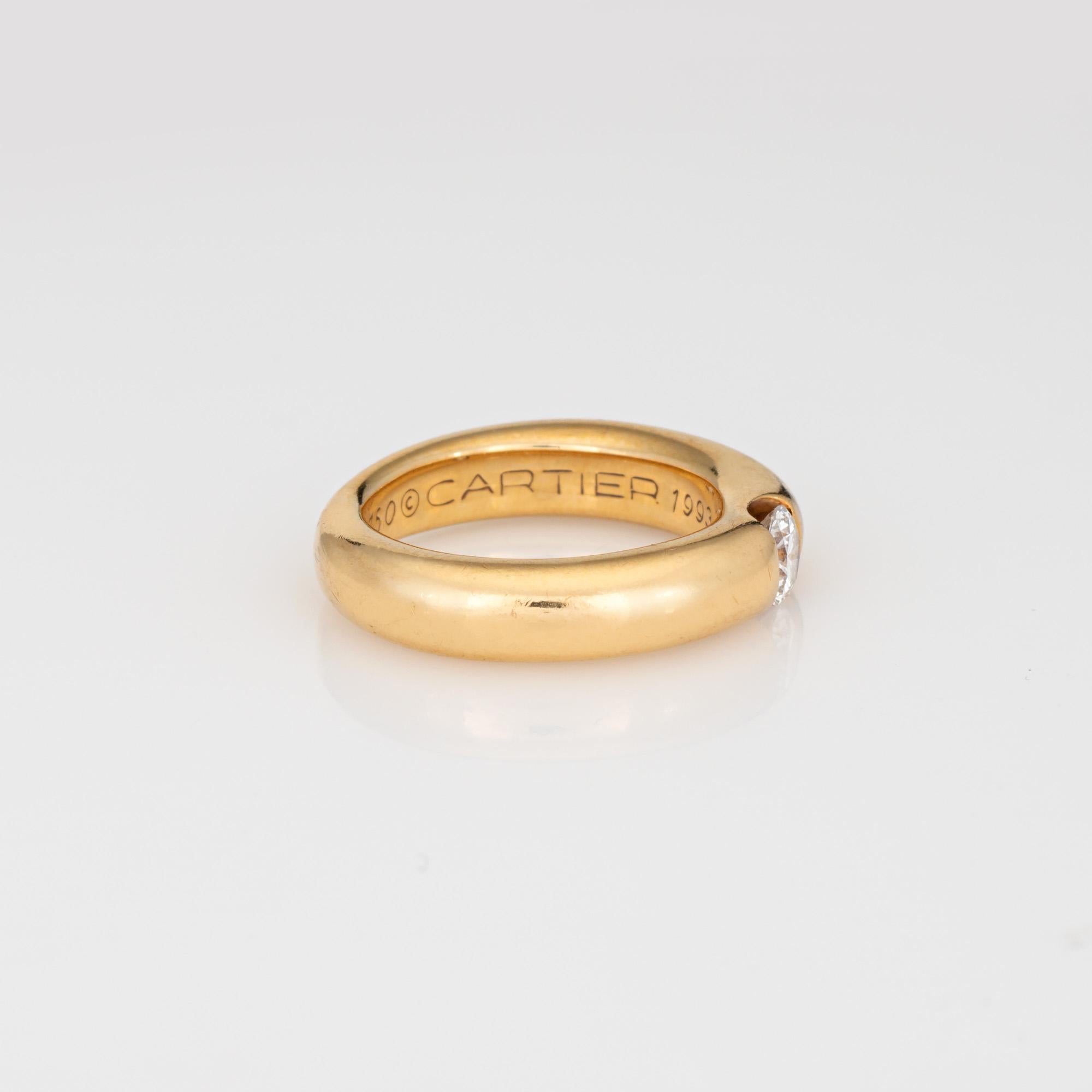Modern c1993 Cartier Ellipse 0.25ct Diamond Band Sz 3 Ring 18k Gold Signed Jewelry