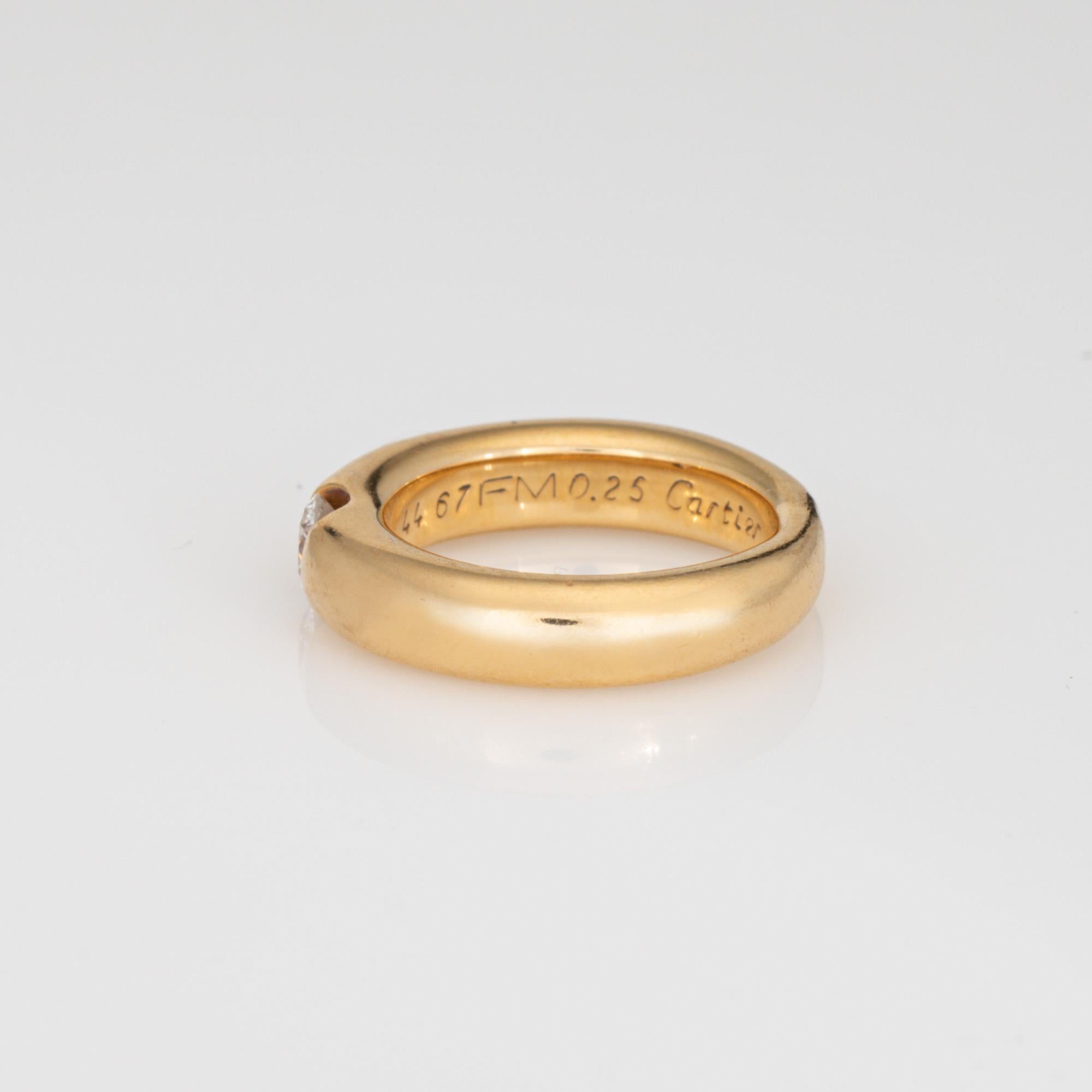Round Cut c1993 Cartier Ellipse 0.25ct Diamond Band Sz 3 Ring 18k Gold Signed Jewelry