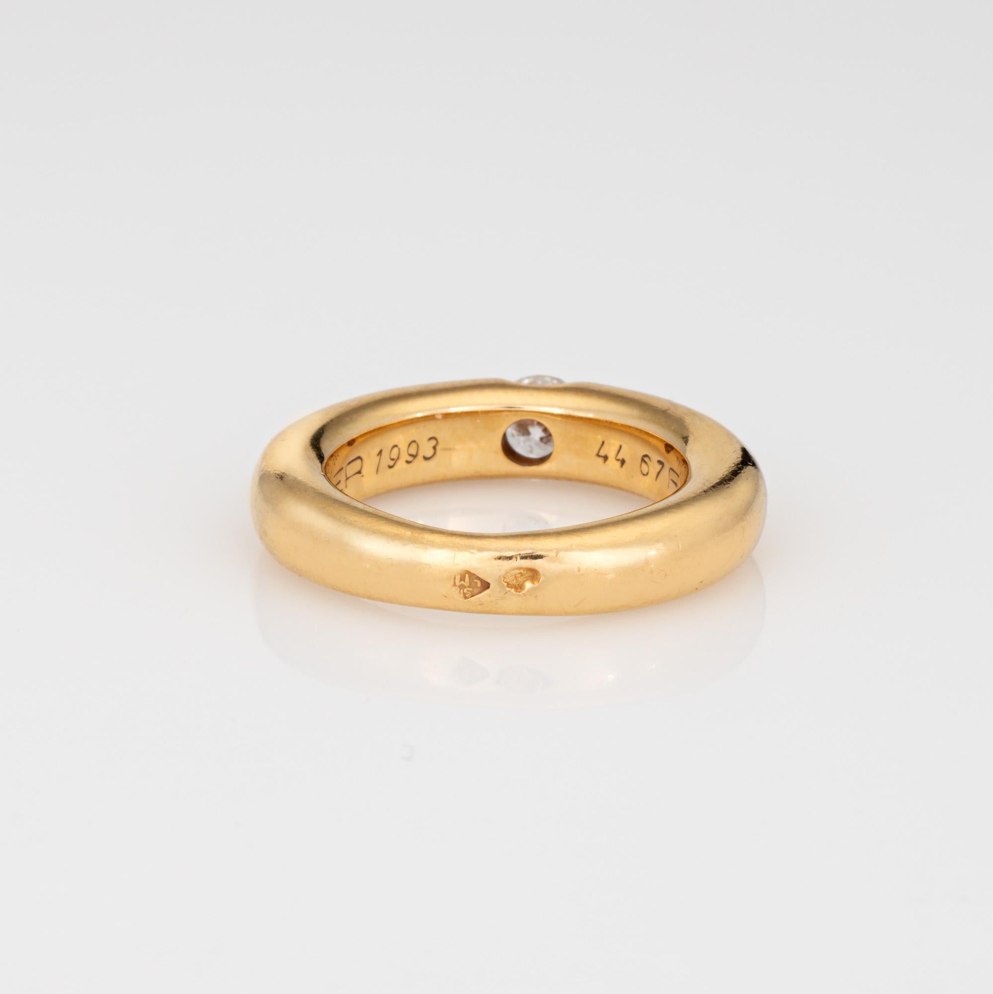 c1993 Cartier Ellipse 0.25ct Diamond Band Sz 3 Ring 18k Gold Signed Jewelry In Good Condition In Torrance, CA