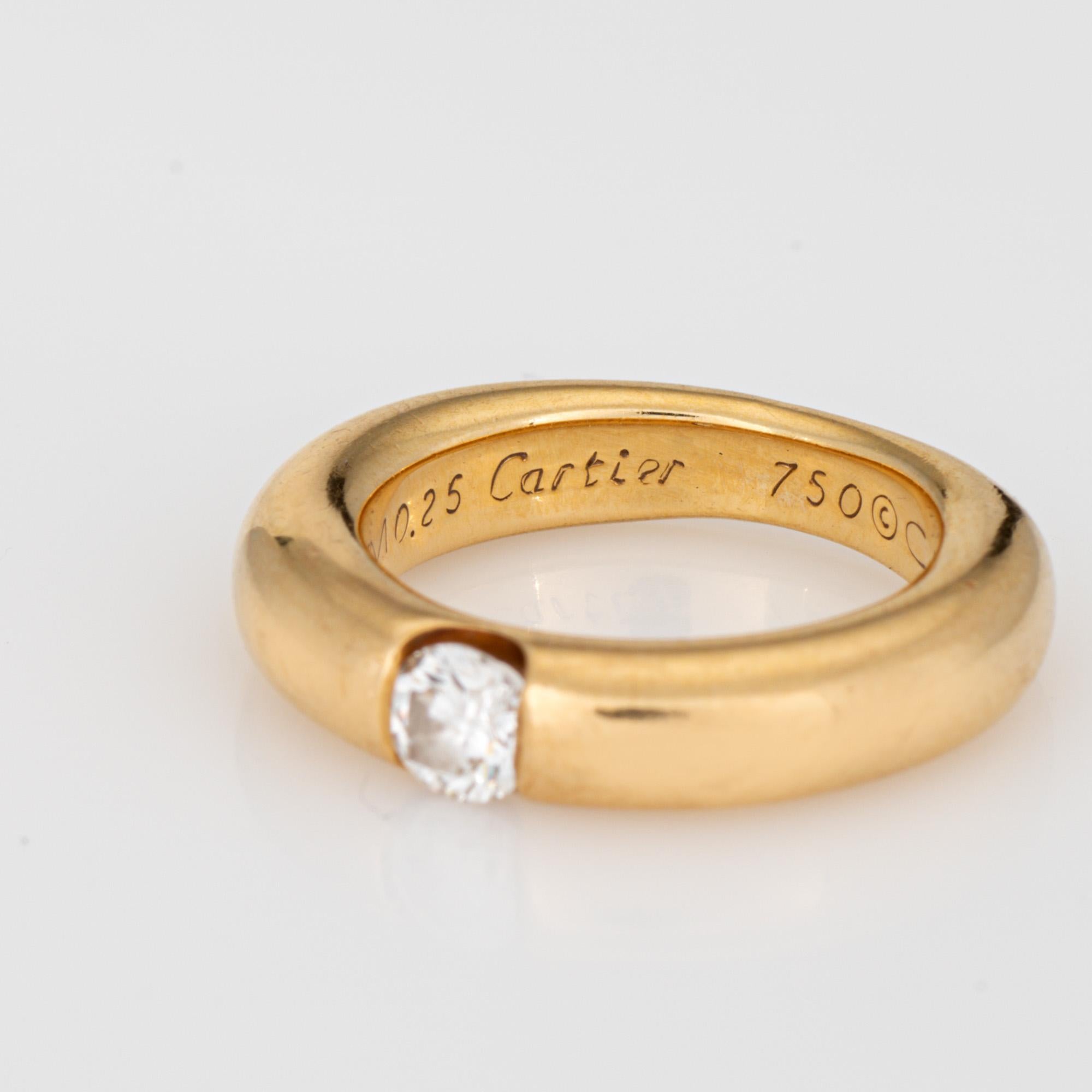 c1993 Cartier Ellipse 0.25ct Diamond Band Sz 3 Ring 18k Gold Signed Jewelry 1
