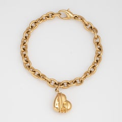 c1994 Tiffany & Co Cupid Arrow Heart Charm Bracelet 18k Yellow Gold Vintage