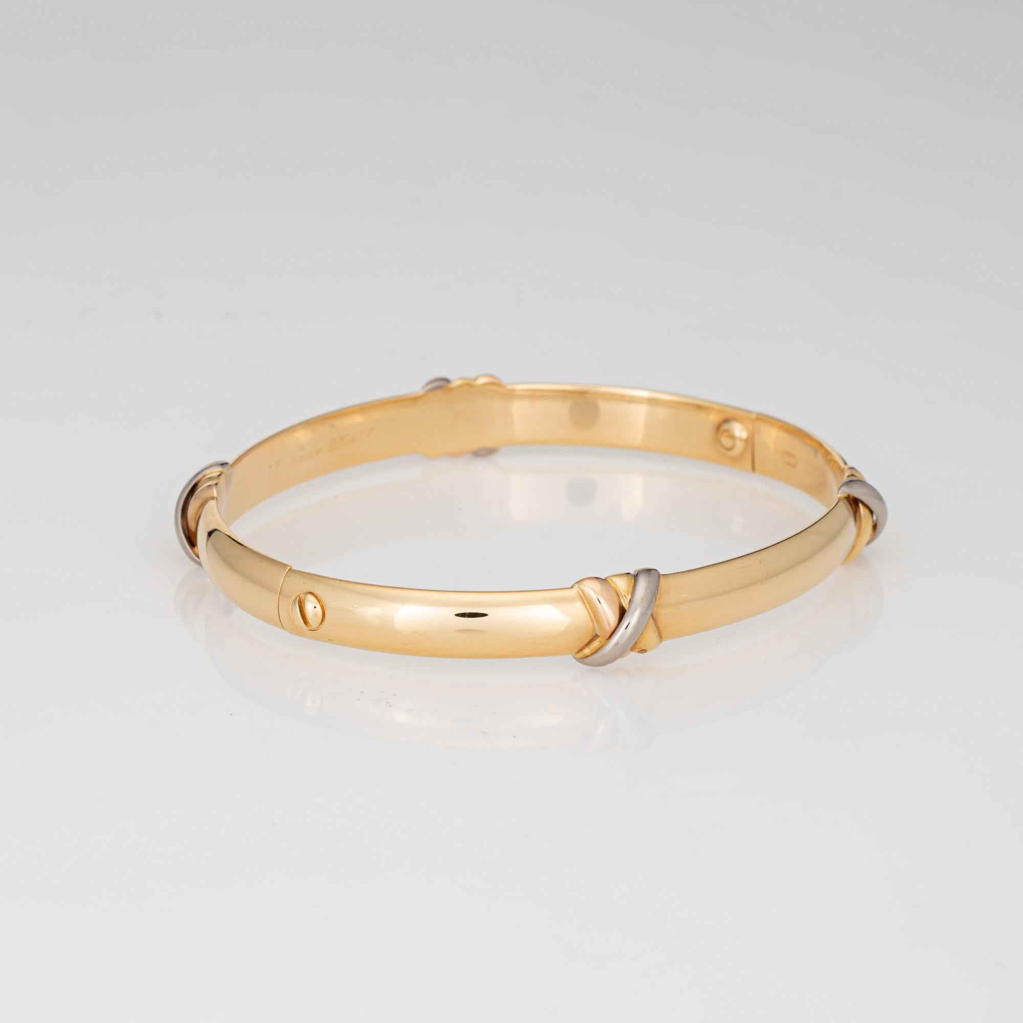 c1995 Cartier Trinity Armreif Armband Sz 17 18k Gelbgold Vintage-Schmuck (Moderne) im Angebot