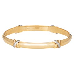 c1995 Cartier Trinity Bangle Bracelet Sz 17 18k Yellow Gold Vintage Jewelry