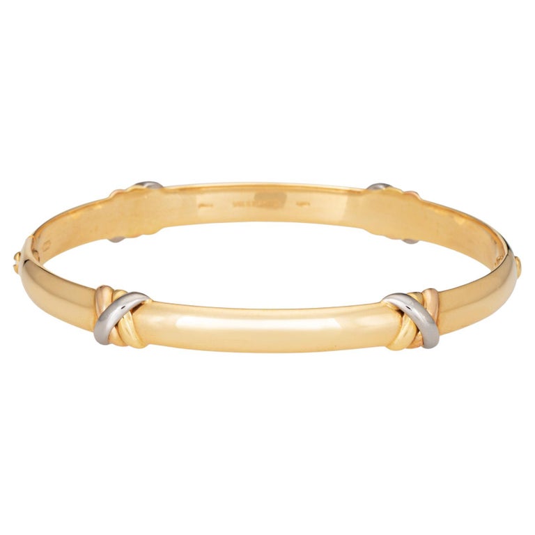 c1995 Cartier Trinity Bangle Bracelet Sz 17 18k Yellow Gold