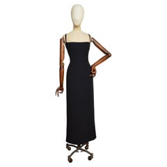 c.1999 Dolce & Gabbana Long Black Bustier Corseted full length Cocktail Dress