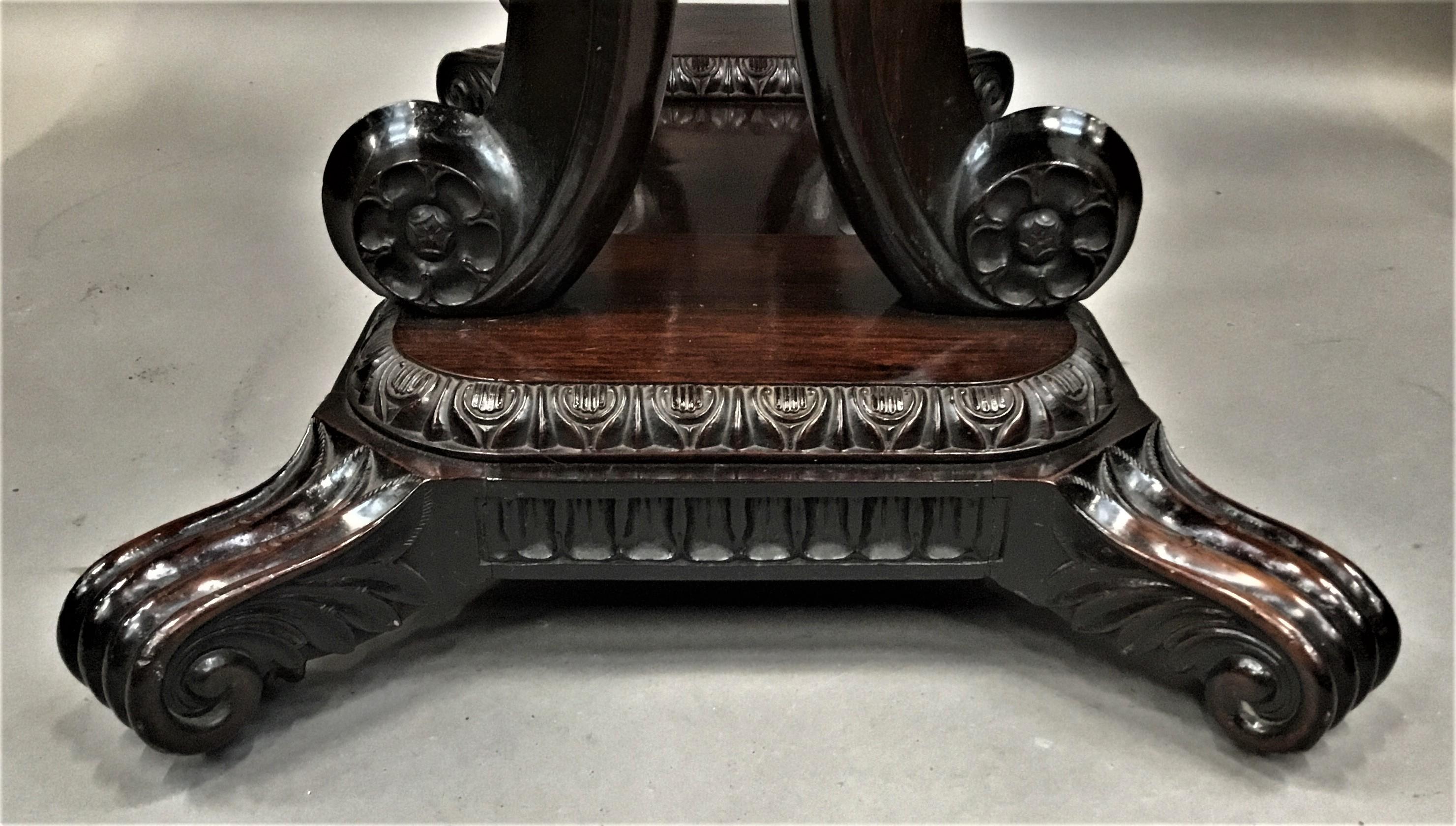 19th Century Anglo Indian Padouk and Marble Centre Table, Ceylonese For Sale 11