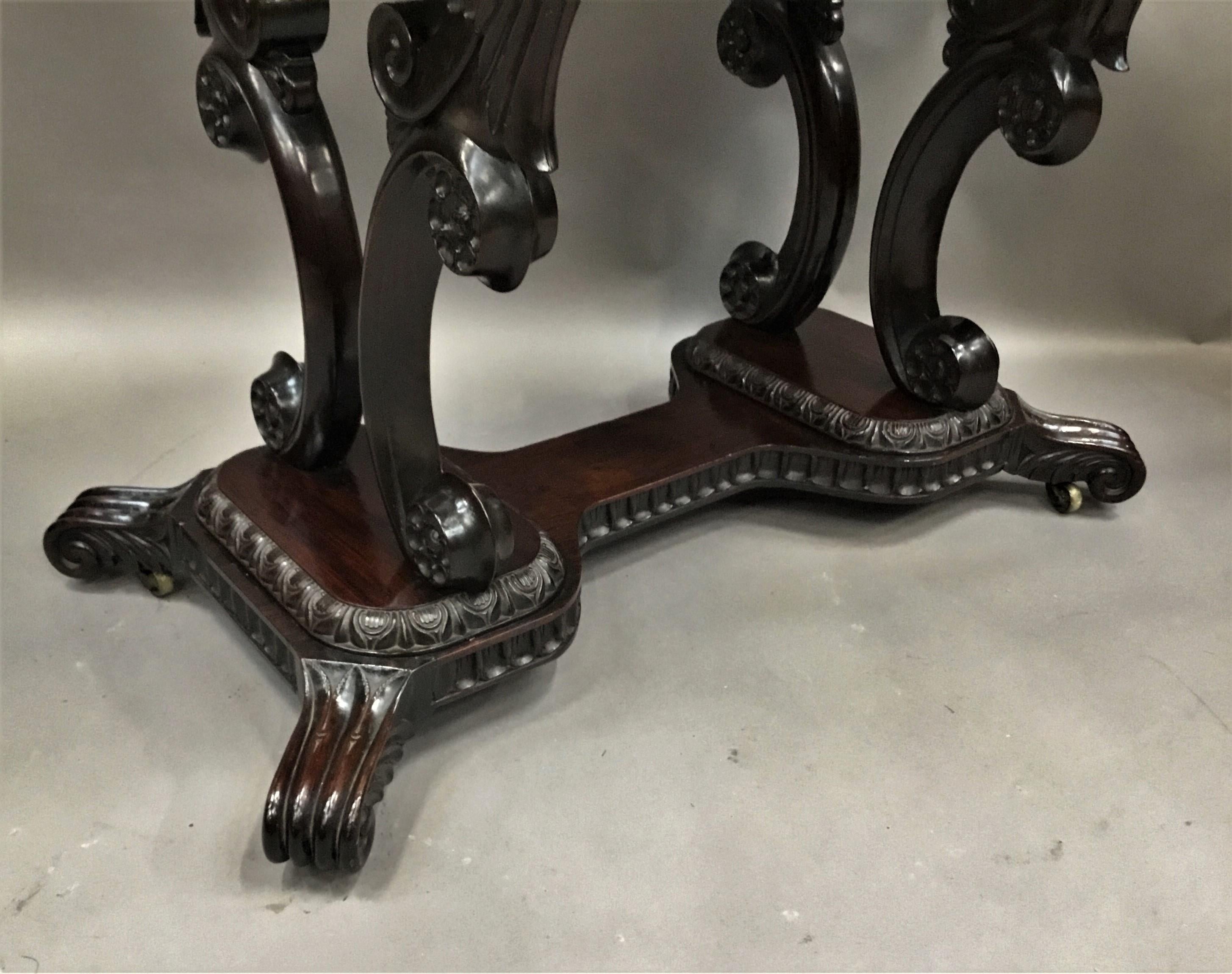 19th Century Anglo Indian Padouk and Marble Centre Table, Ceylonese In Good Condition For Sale In Moreton-in-Marsh, Gloucestershire
