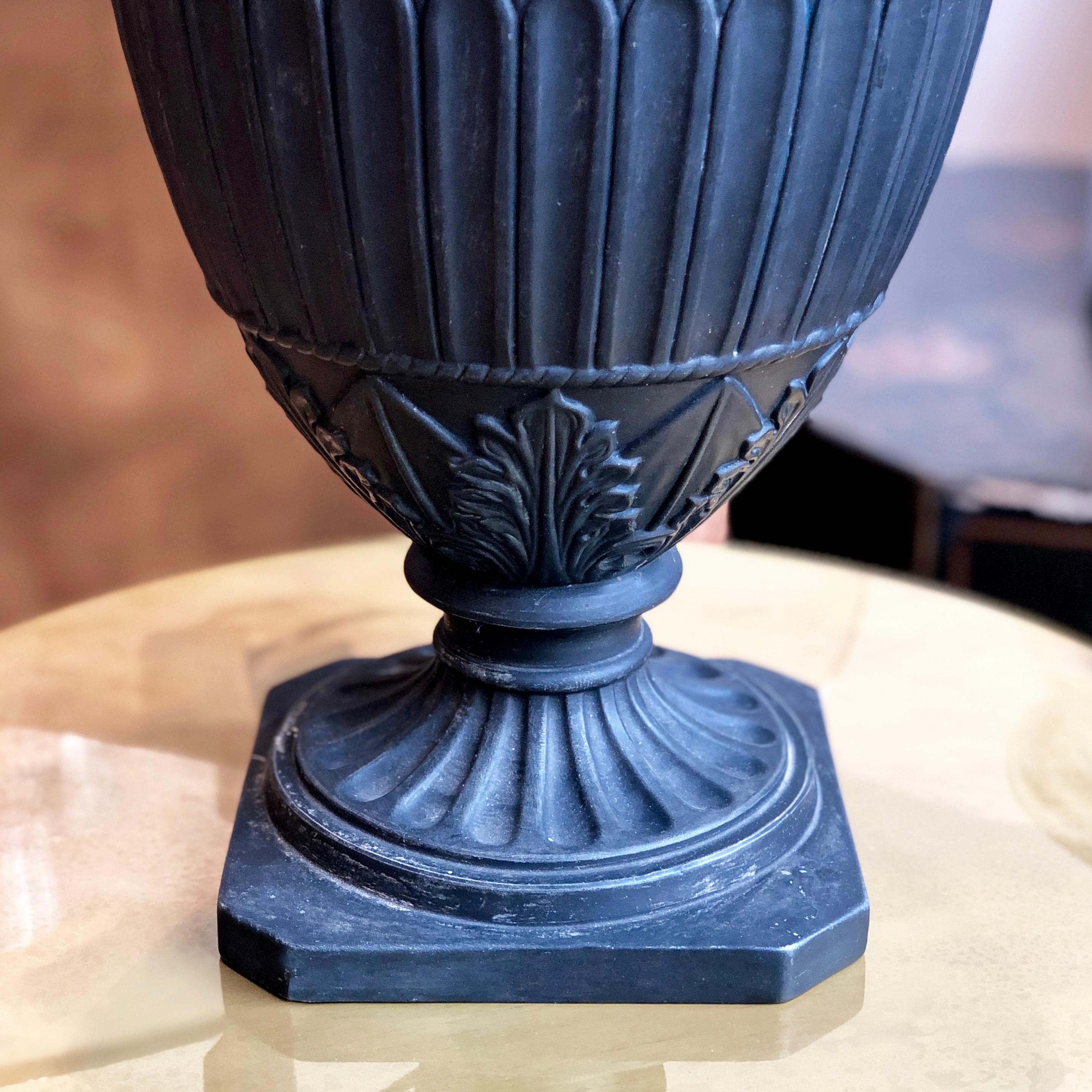 19th Century Basalt Style Amphora Table Lamp For Sale 2