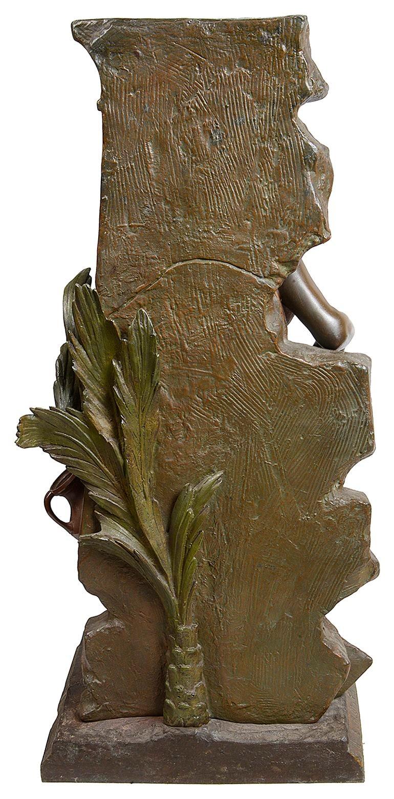 Cold-Painted C19th Bronze Arab girl, signed Guillot For Sale