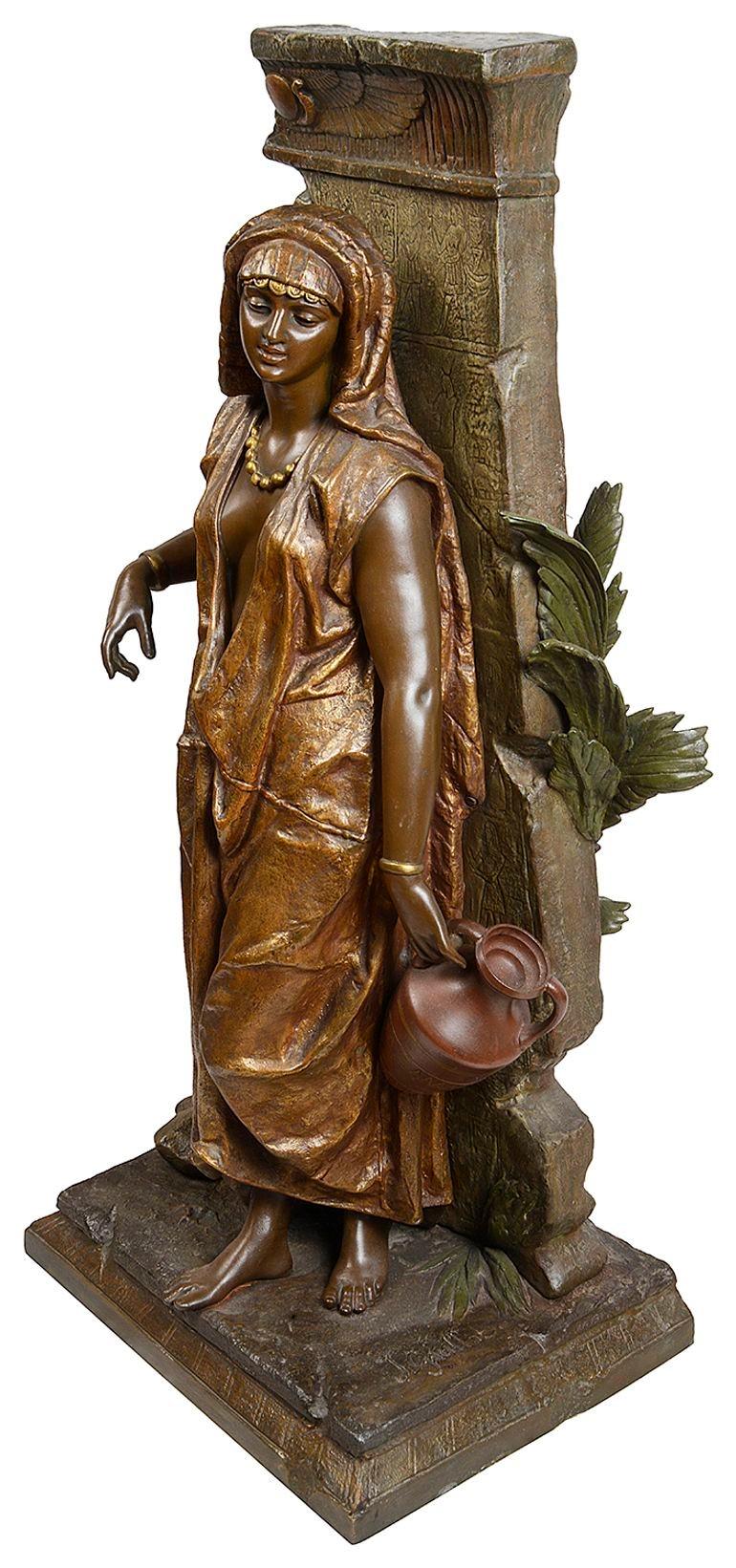 19th Century C19th Bronze Arab girl, signed Guillot For Sale