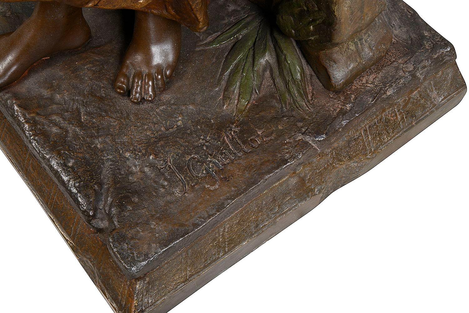 C19th Bronze Arab girl, signed Guillot For Sale 1