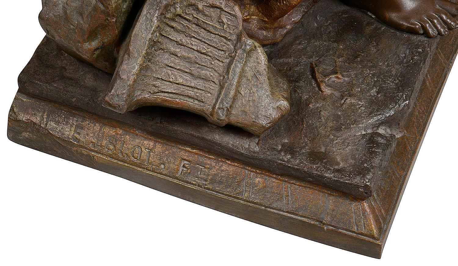C19th Bronze Arab girl, signed Guillot For Sale 2