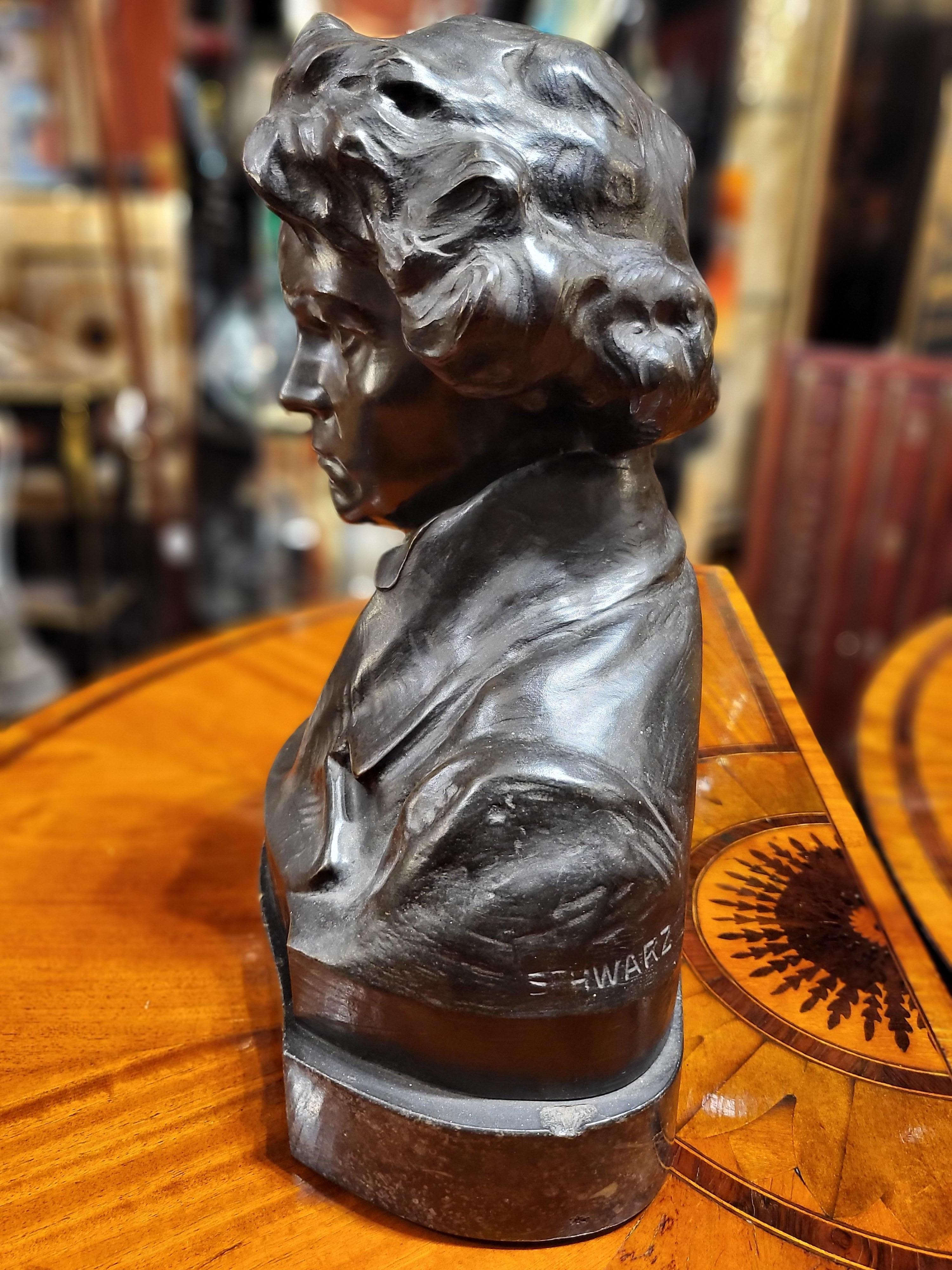 Sconosciuto Busto in bronzo di Beethoven del 19° secolo in vendita