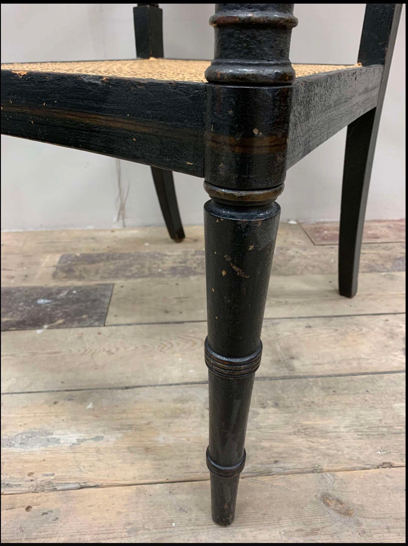 Early Victorian C19th Century painted chair with flower decoration For Sale