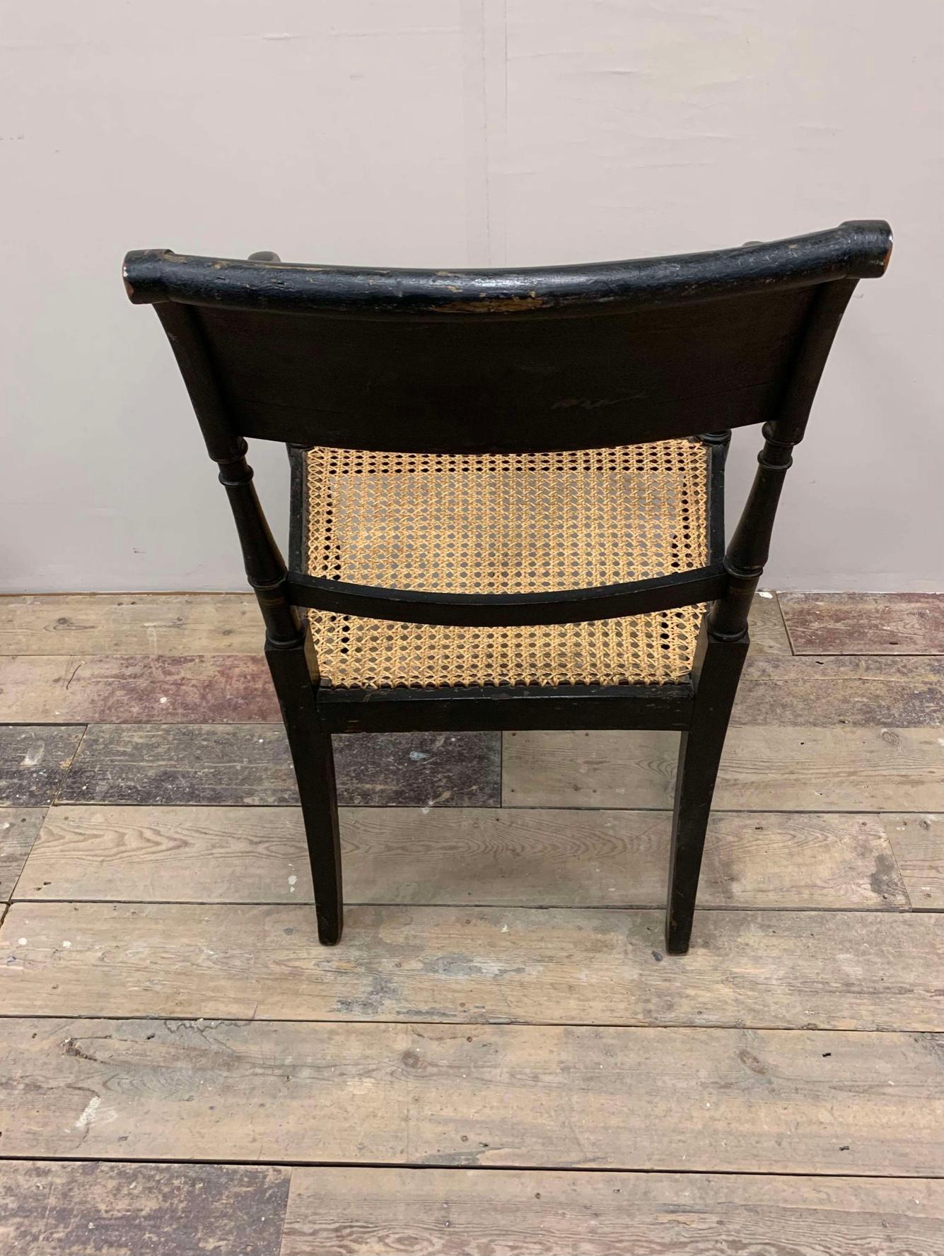 C19th Century painted chair with flower decoration For Sale 1