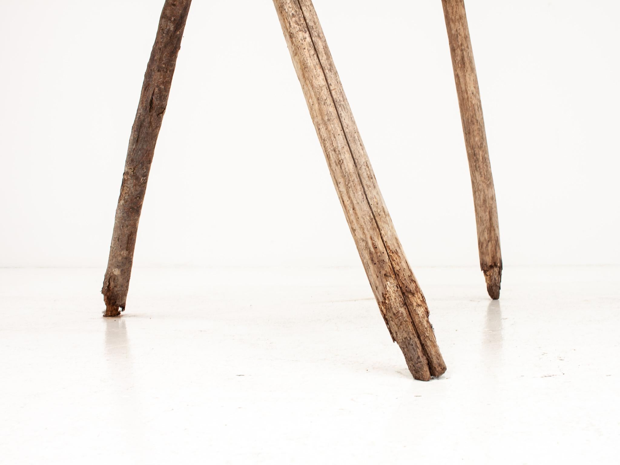 c19th Century Rustic Oak Table/Console On Three Legs, England. For Sale 9