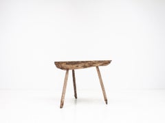 c19th Century Rustic Oak Table/Console On Three Legs, England.