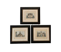 C19th Century set of six framed Architectural coloured prints