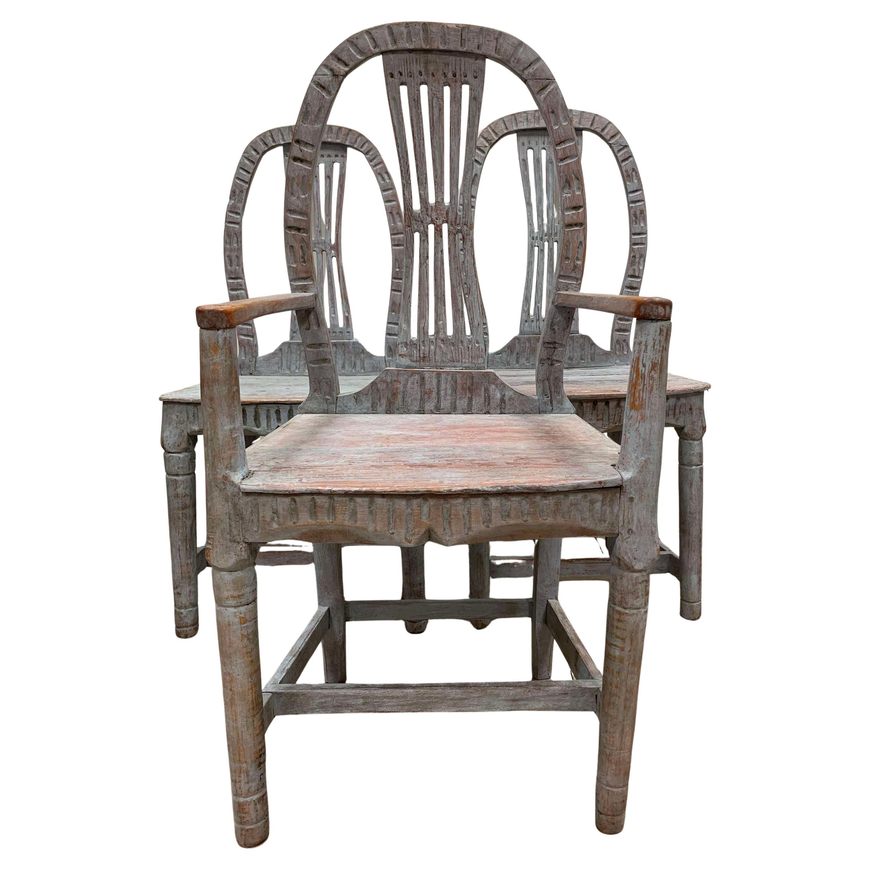 C19th Century Schwedisch gemalt Folk Stühle im Angebot