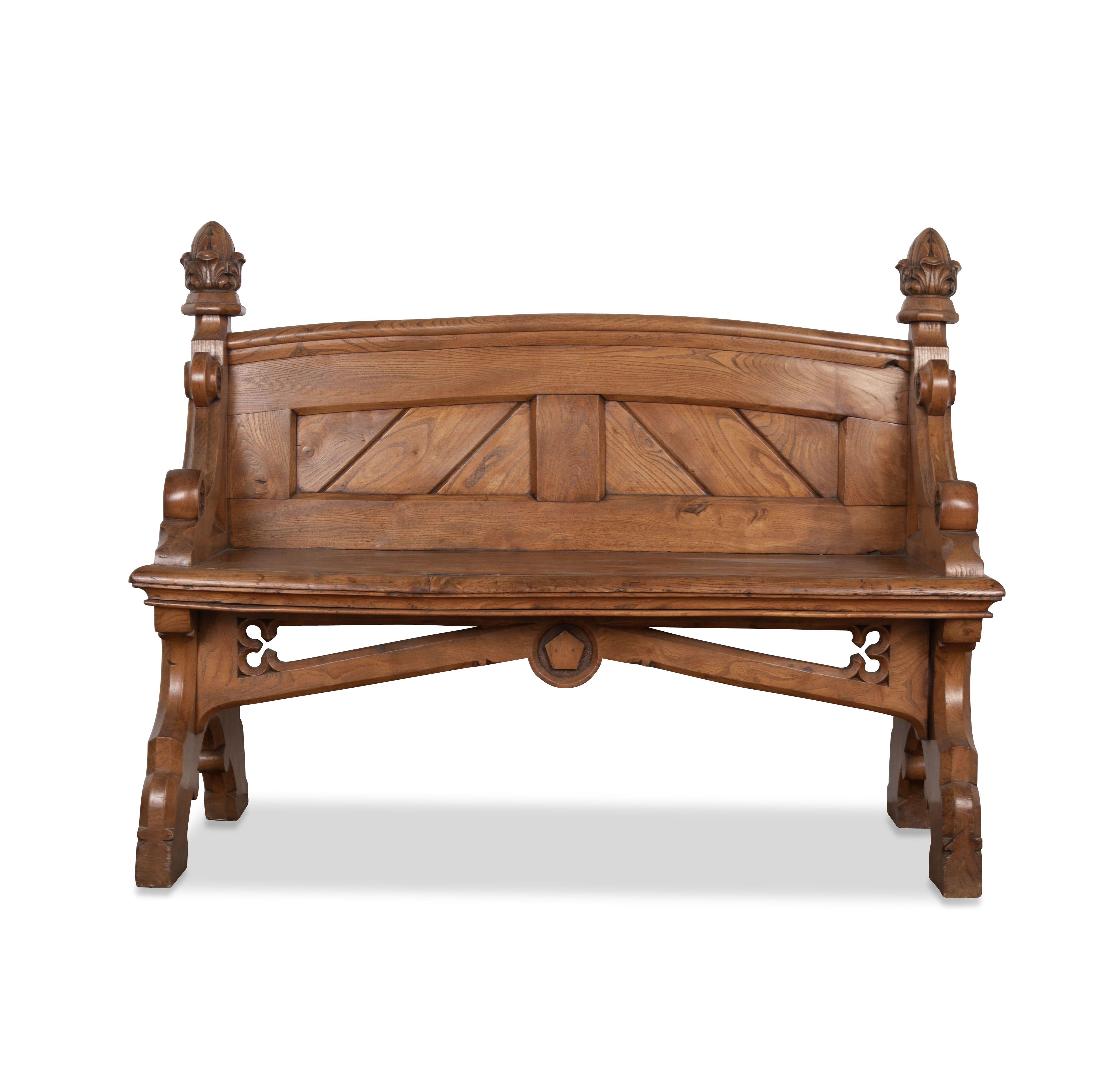 C19th Country House Elm Bench (pair available) For Sale 4