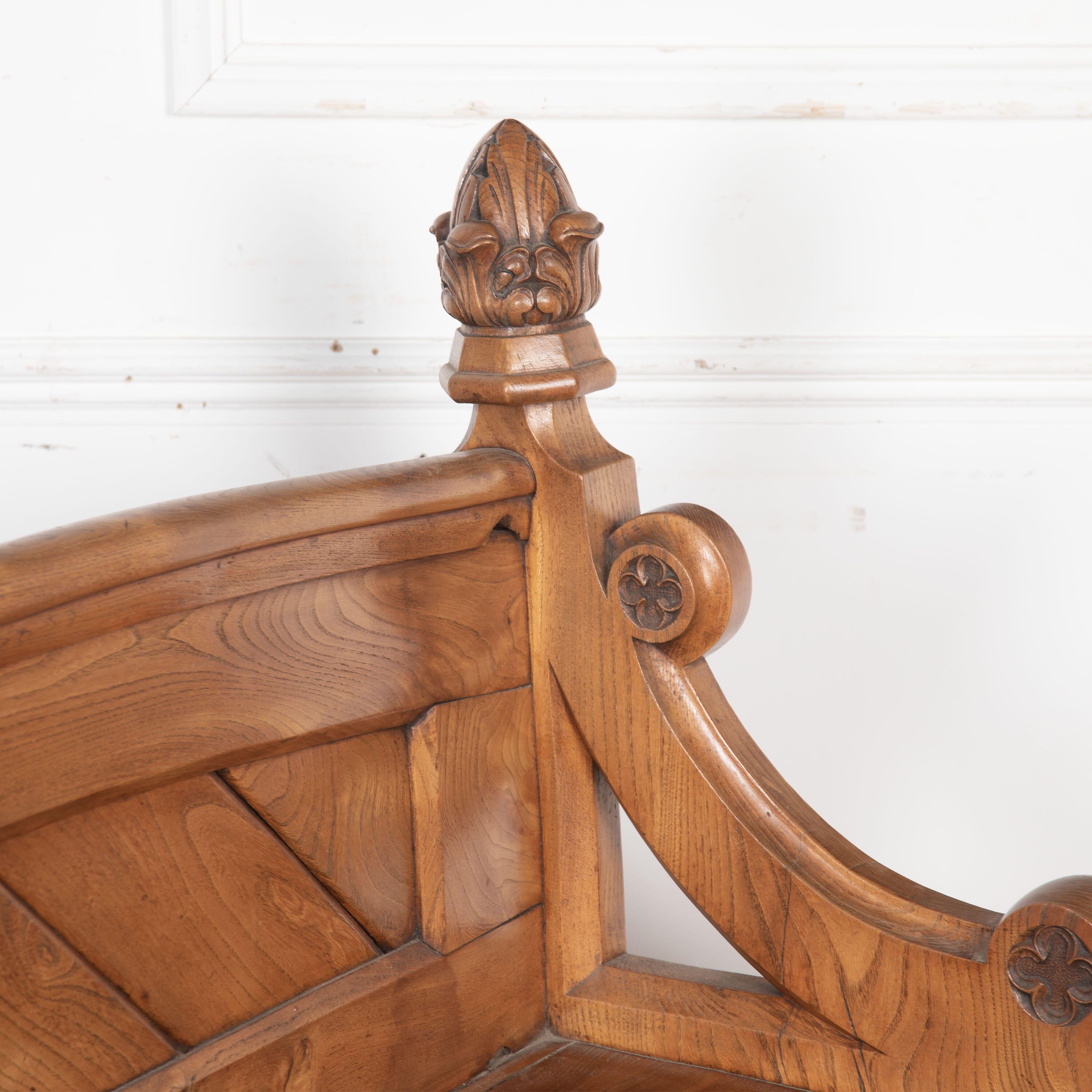 C19th Country House Elm Bench (pair available) For Sale 7