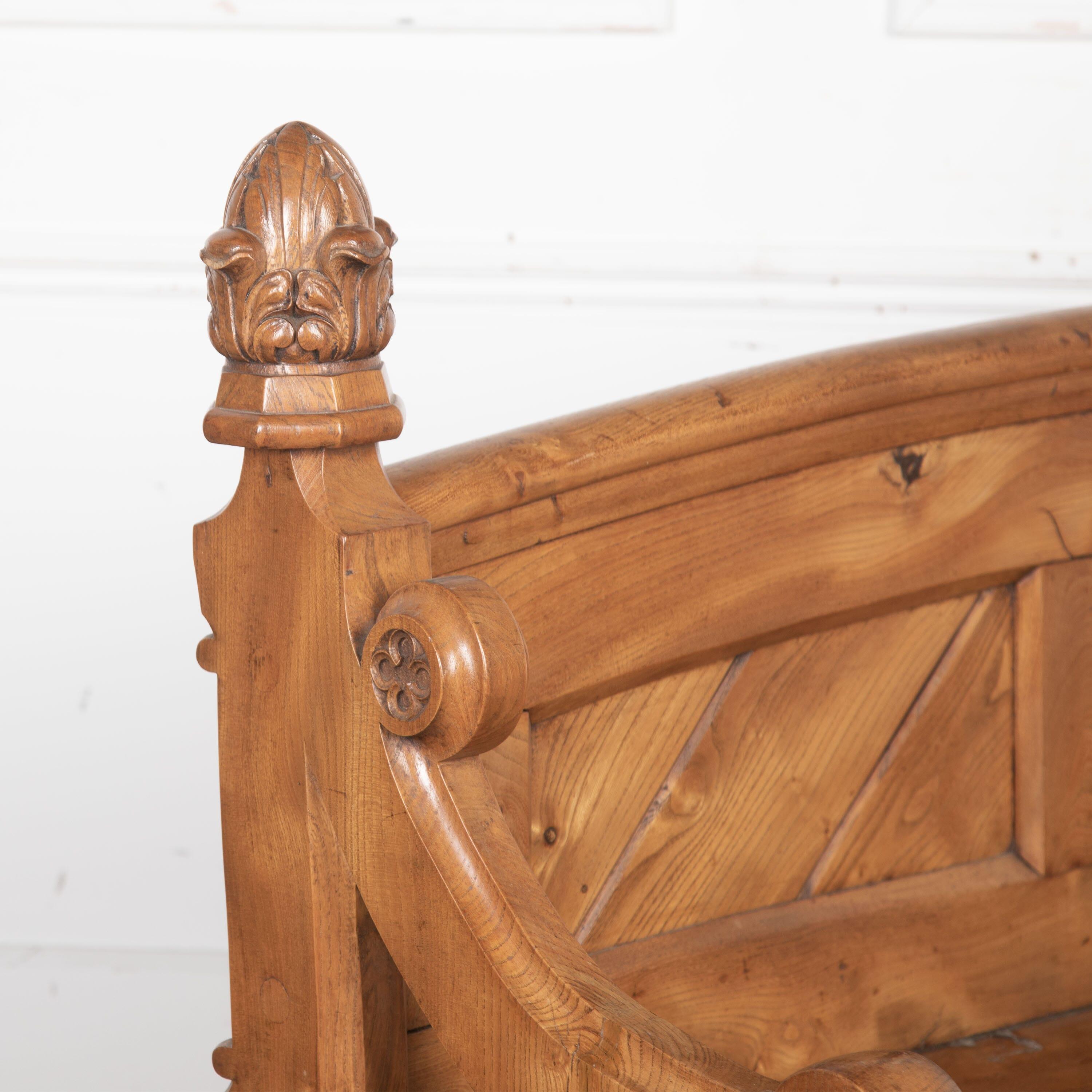 C19th Country House Elm Bench (pair available) For Sale 9