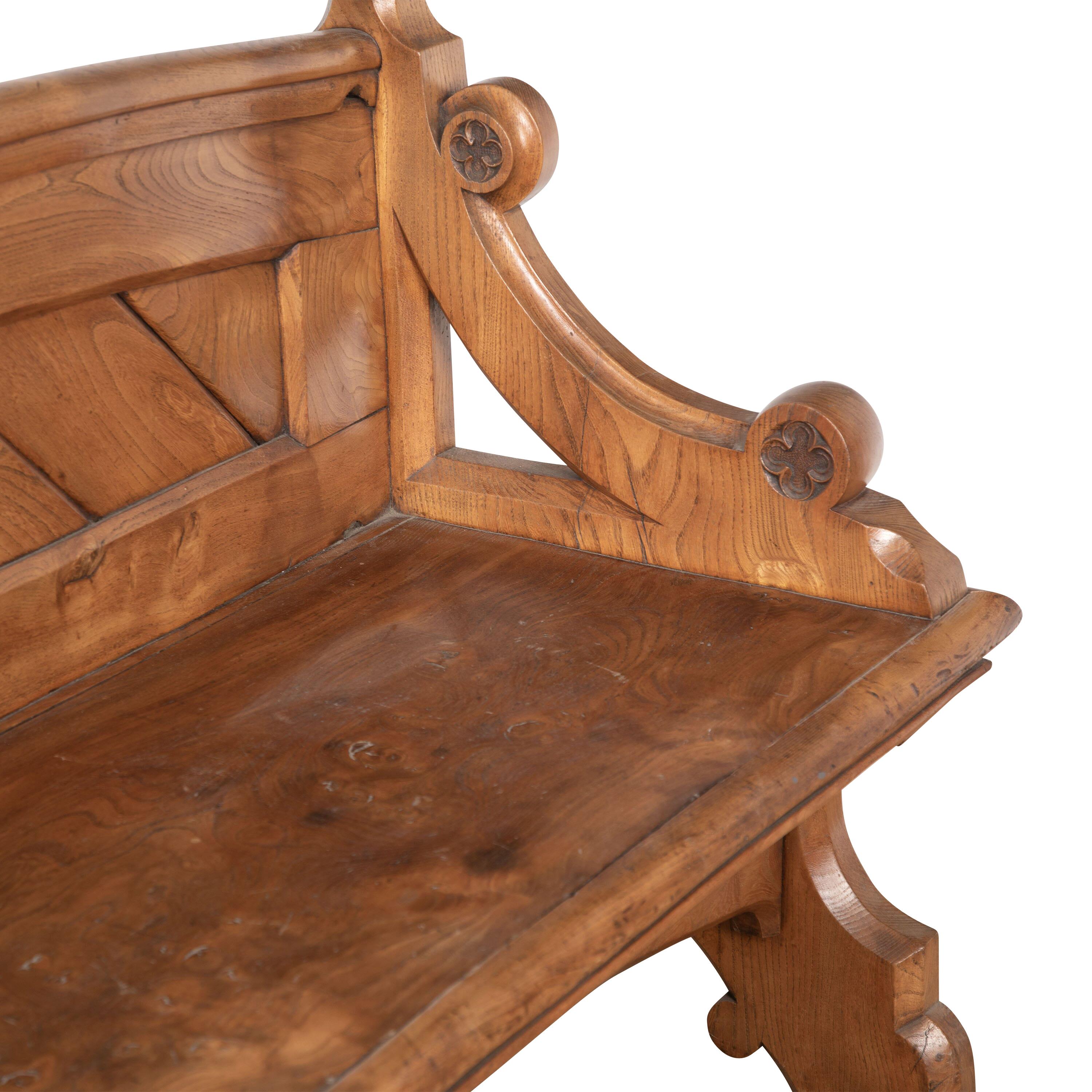 Mid-19th Century C19th Country House Elm Bench (pair available) For Sale