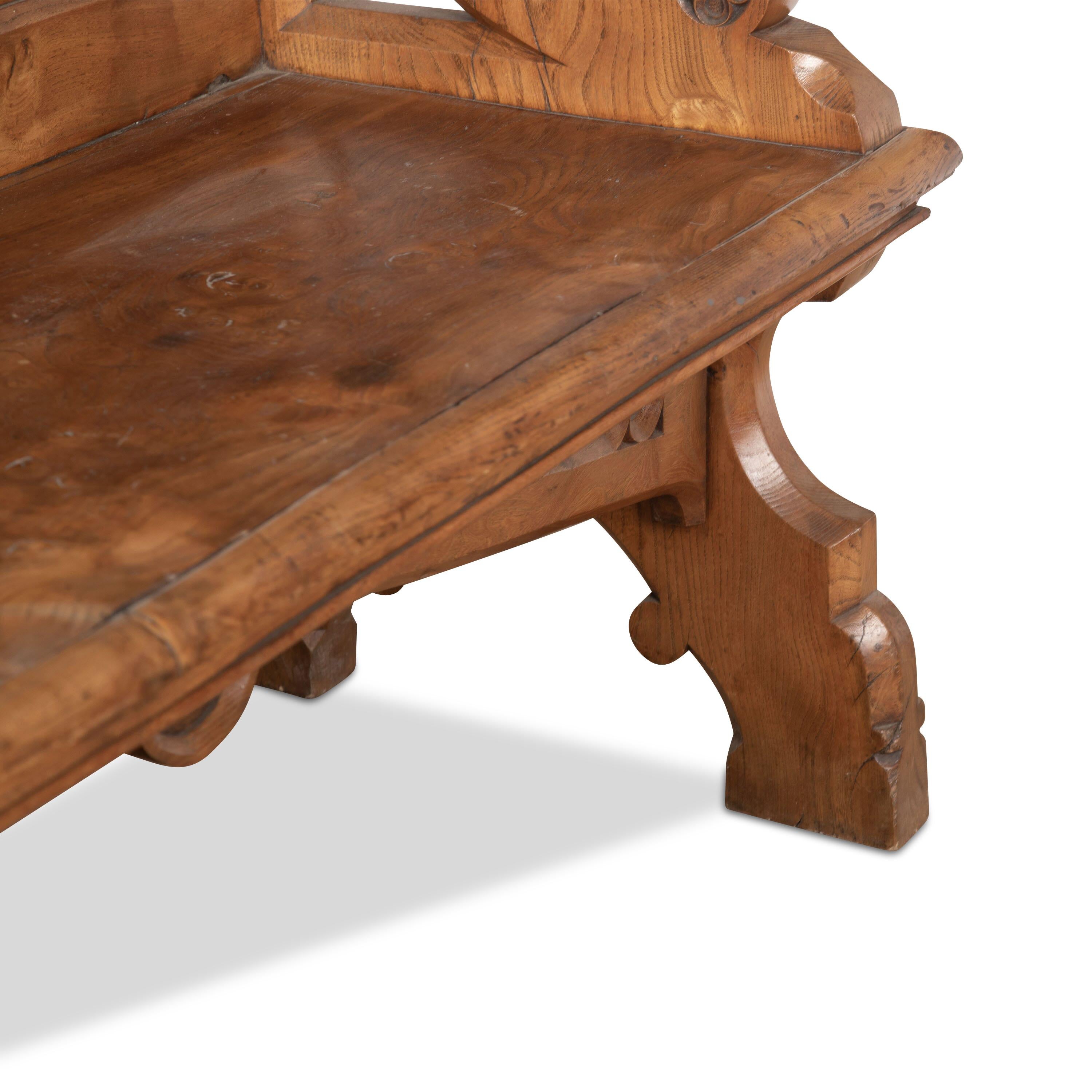 Mid-19th Century C19th Country House Elm Bench (pair available) For Sale