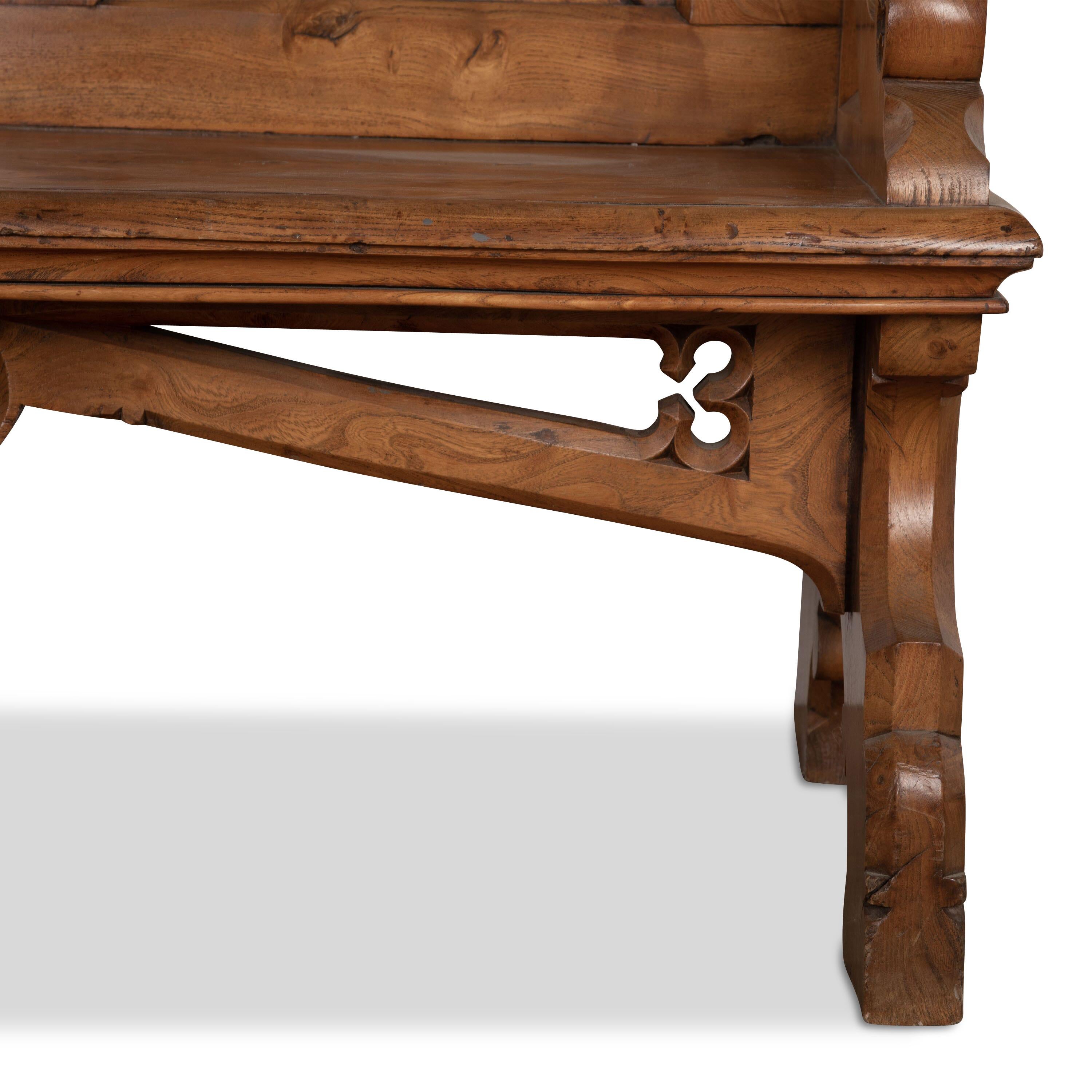 C19th Country House Elm Bench (pair available) For Sale 1