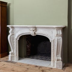 C19th English Victorian Carrara marble fireplace, in the French Style