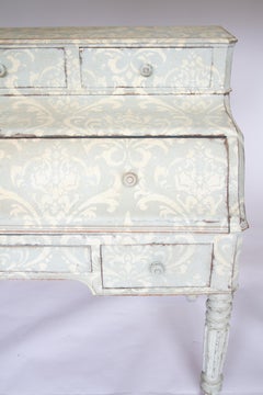 C19th European painted cylinder writing desk