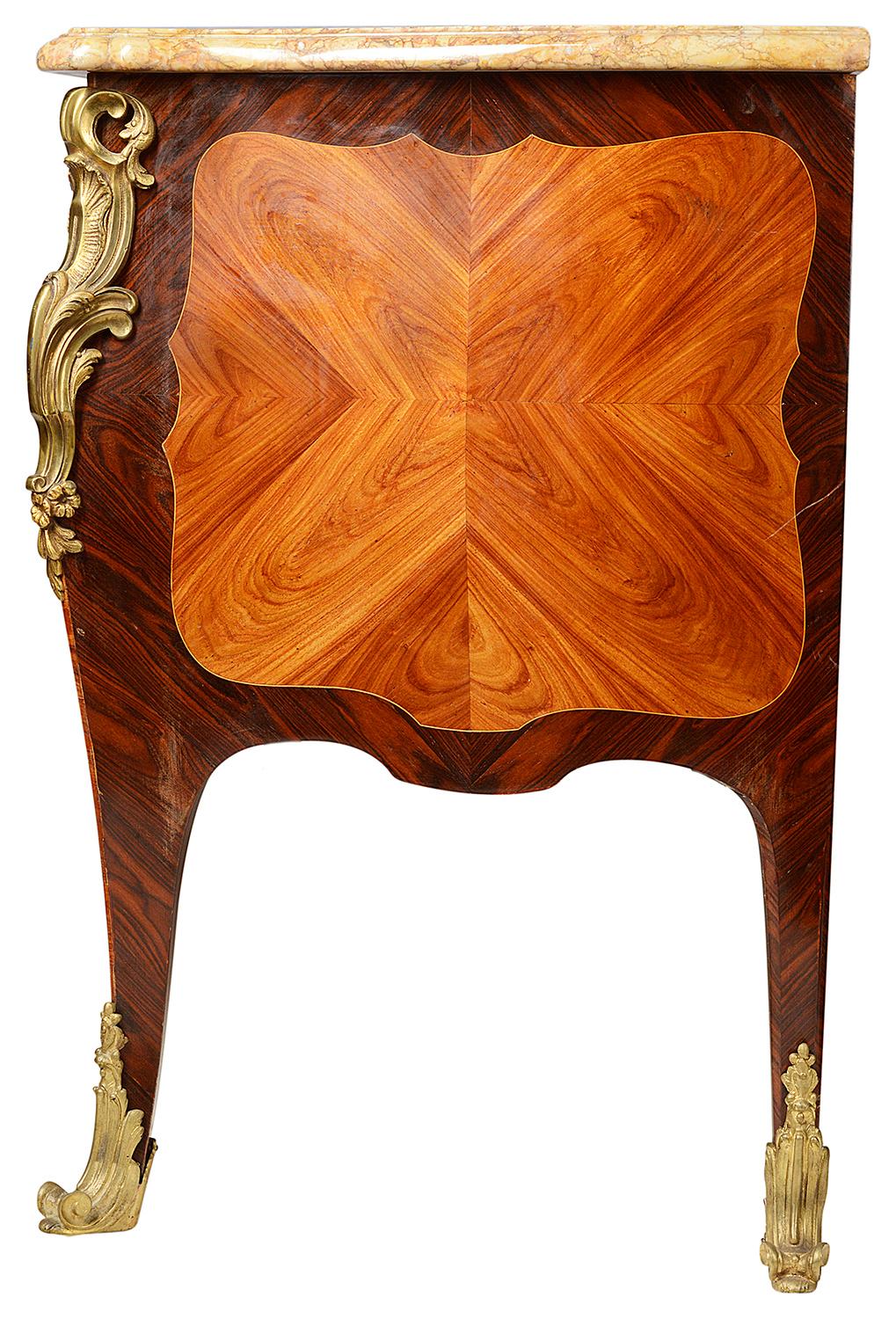 Veneer 19th Century French Bombe Fronted Louis XVI Style Commode For Sale