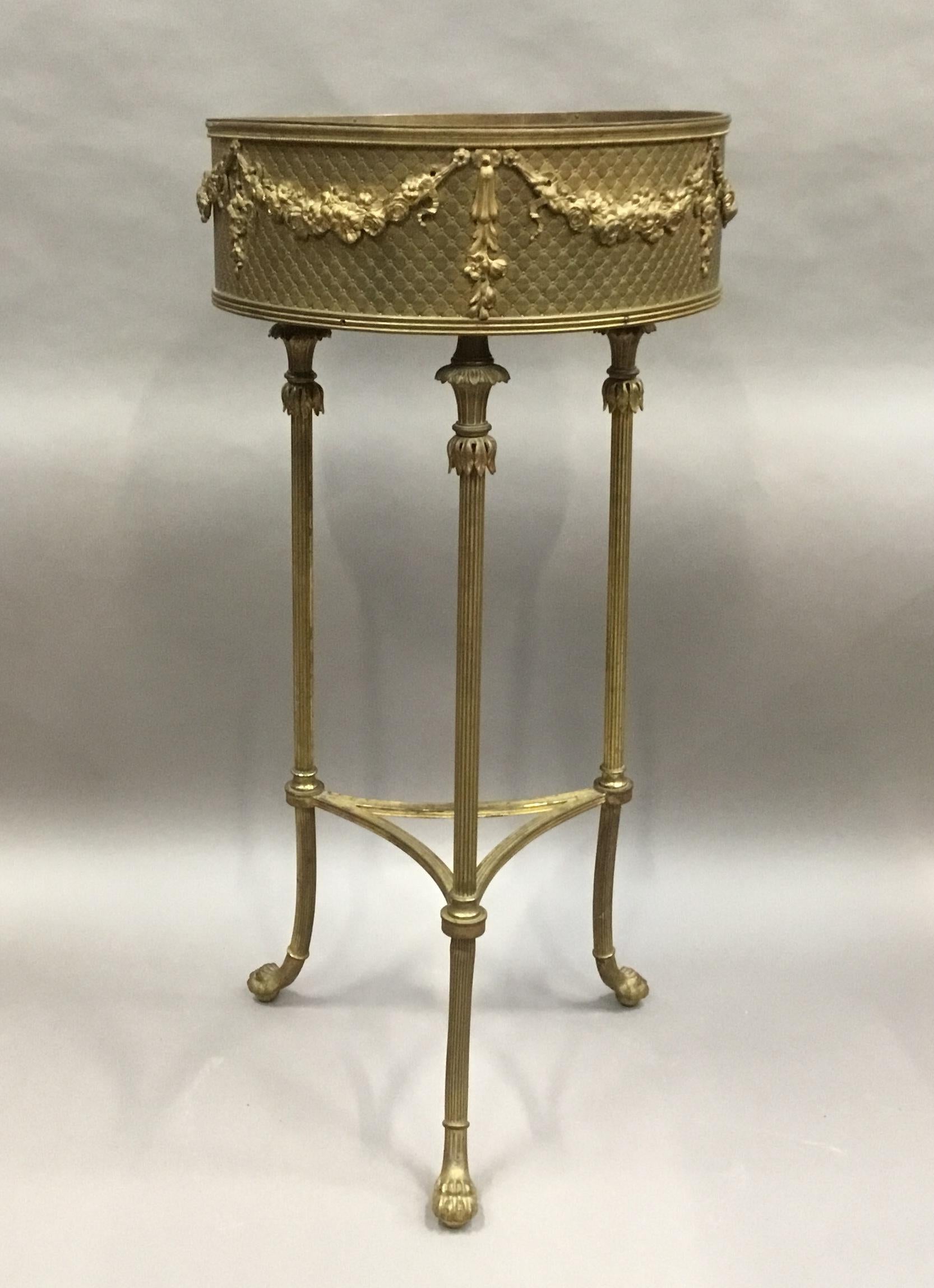19th Century French Gilt Brass Jardinière 11