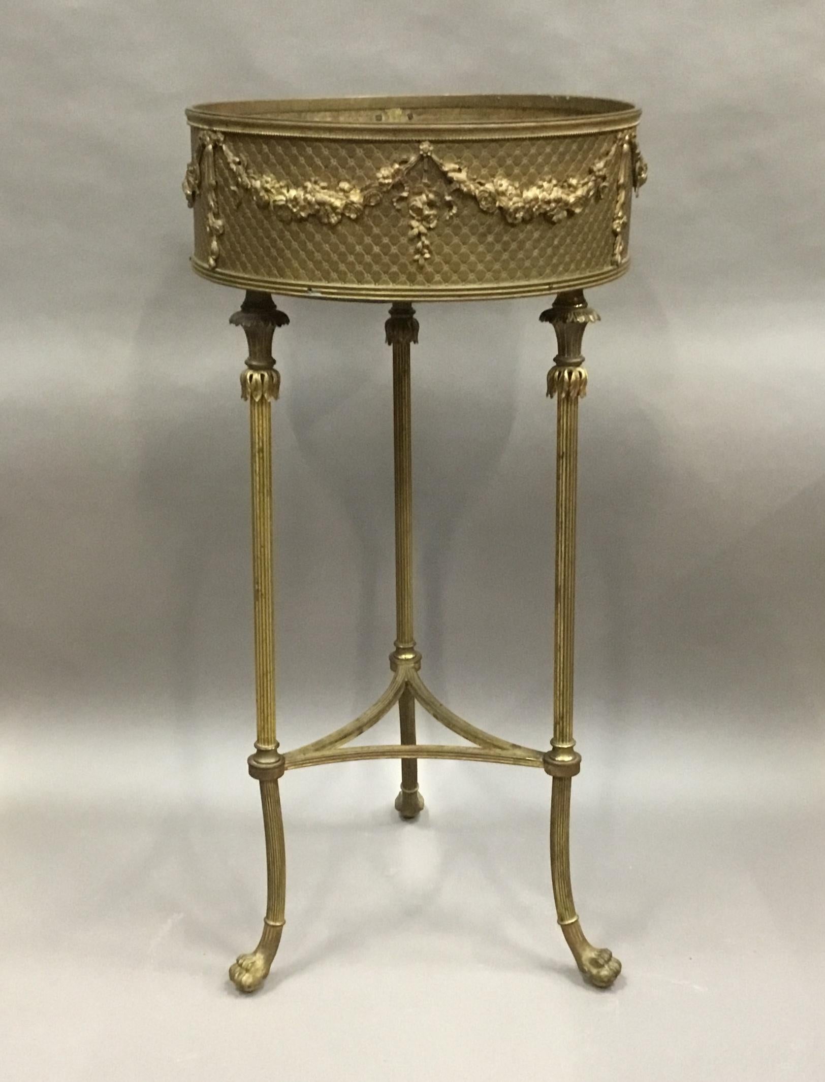 19th Century French Gilt Brass Jardinière 13