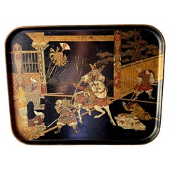 C19th French Lacquered Japonisme Serving Tray