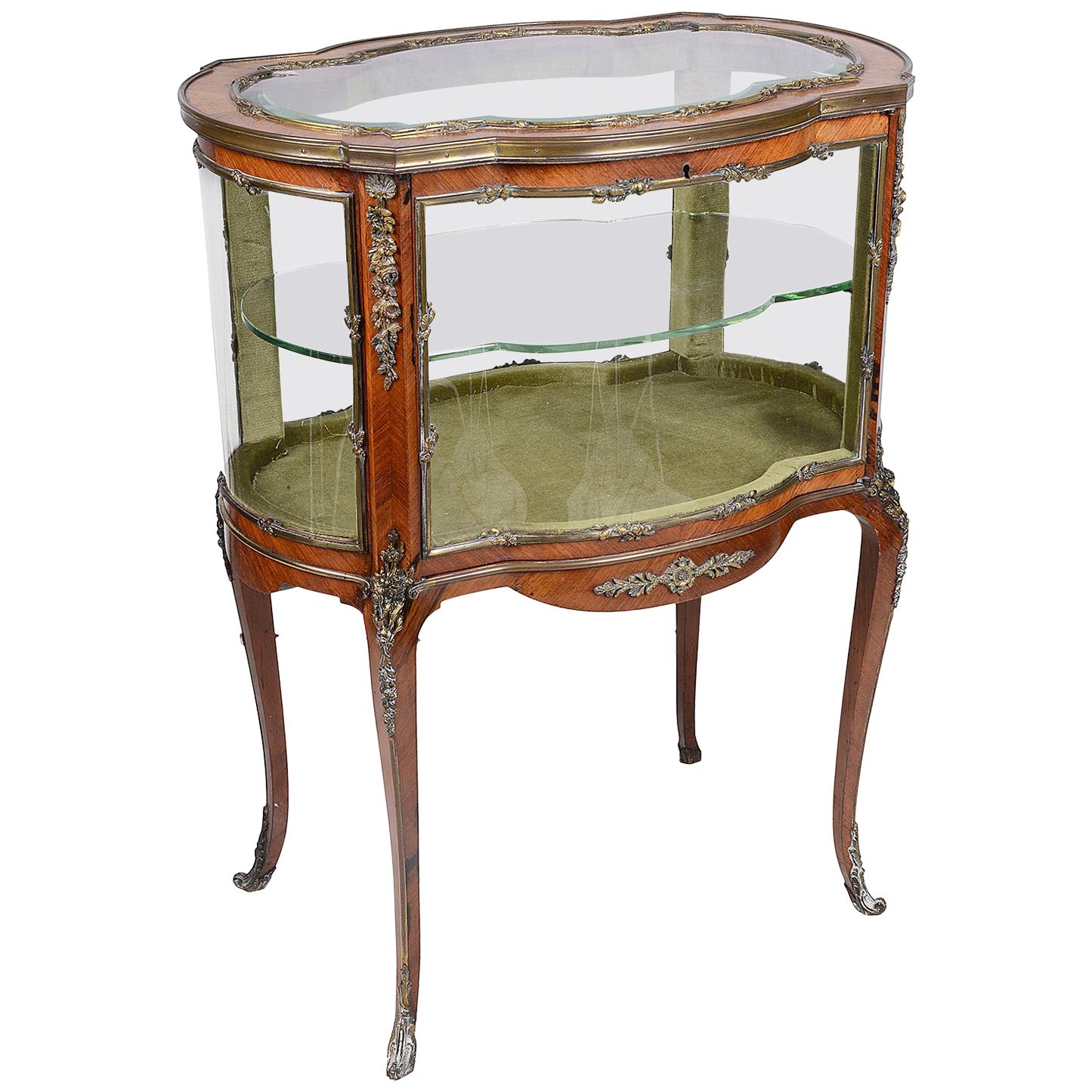 19th Century French Louis XVI Style free standing display cabinet. For Sale