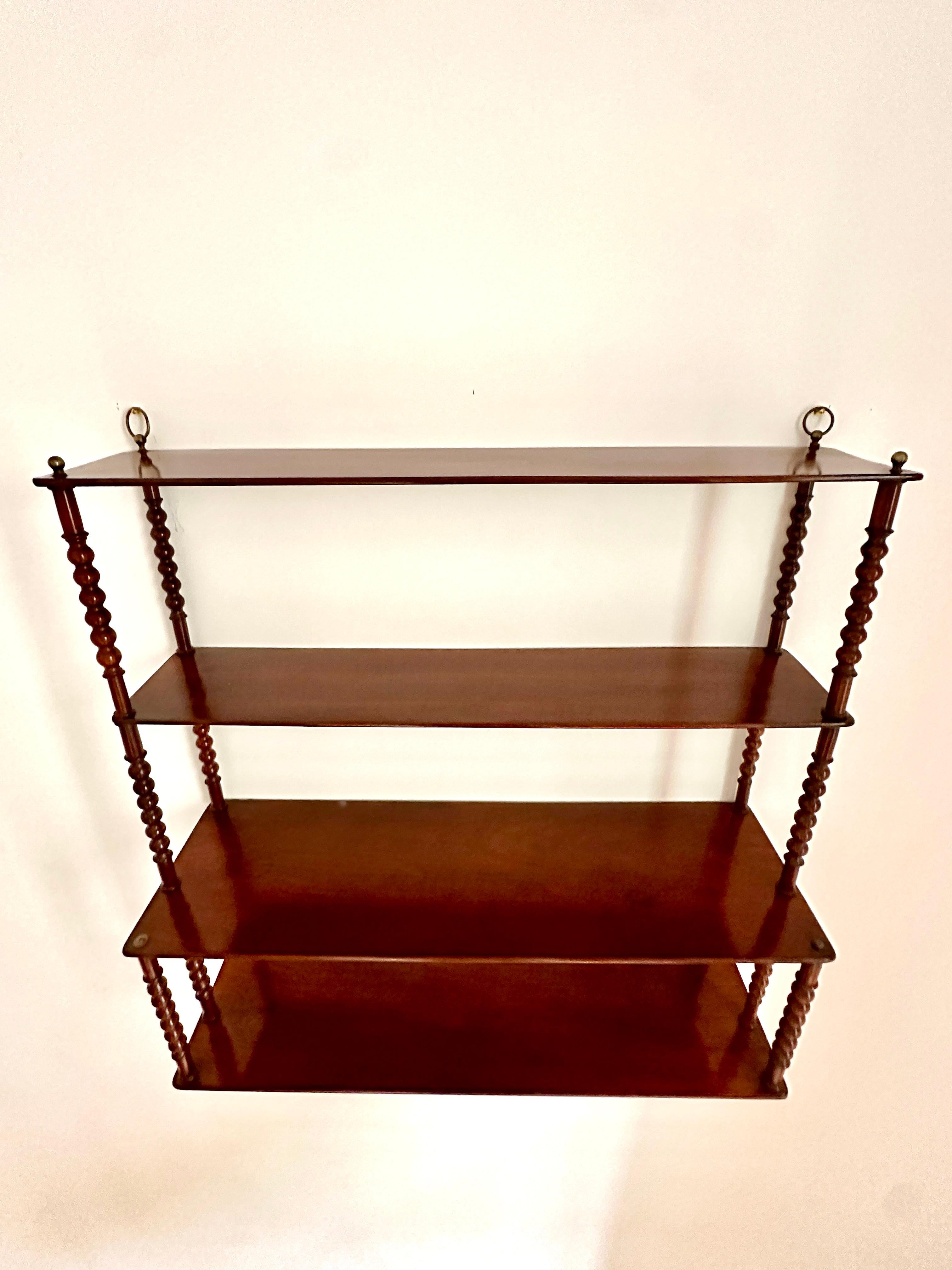 C19th French Mahogany Bobbin Shelf In Good Condition In London, GB