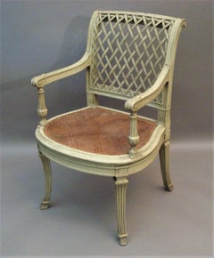 19th Century French Painted Open Armchair