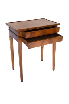 C19th French Walnut 2 drawer side table