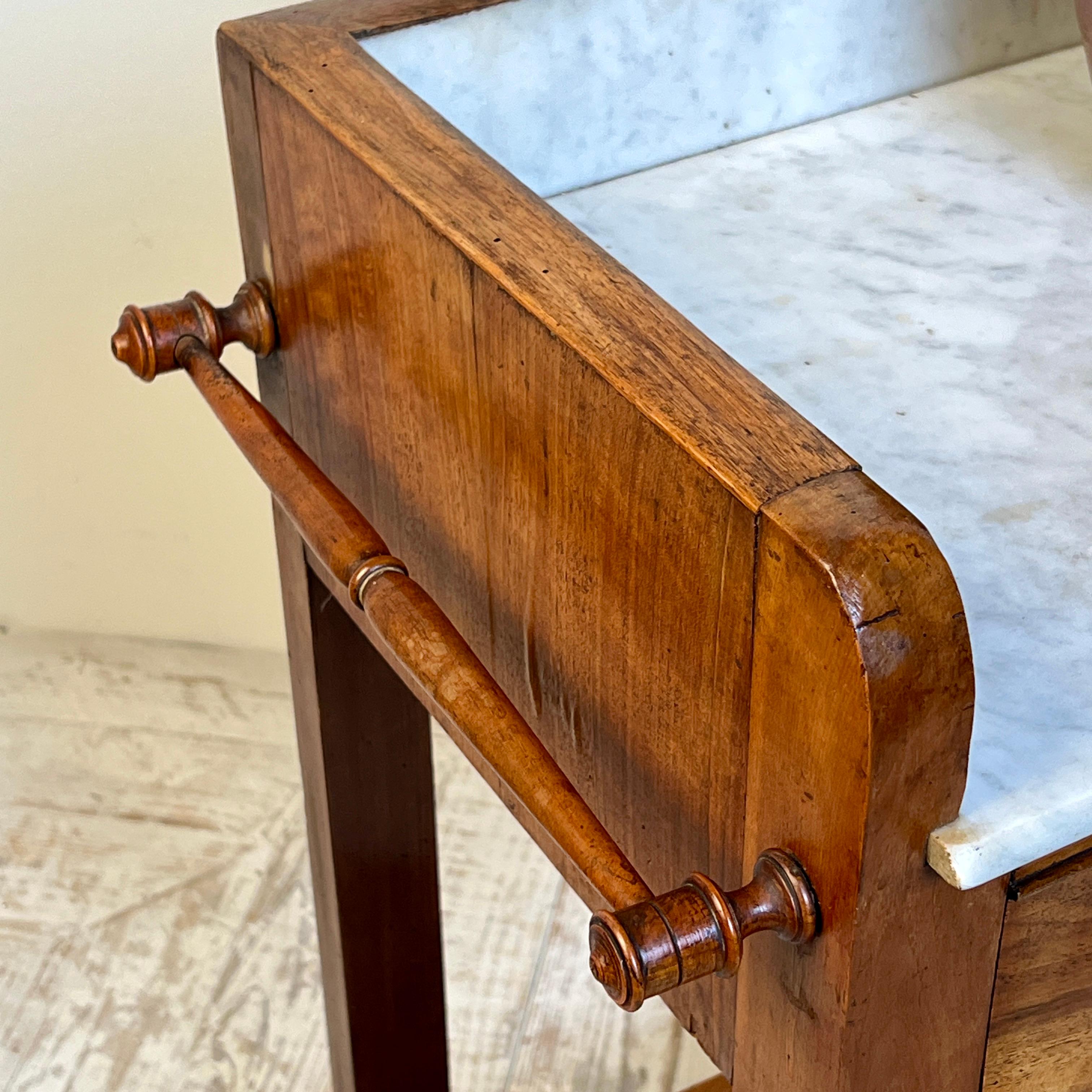 C19th French Walnut And Marble Washstand Vanity Or Hall Table For Sale 3