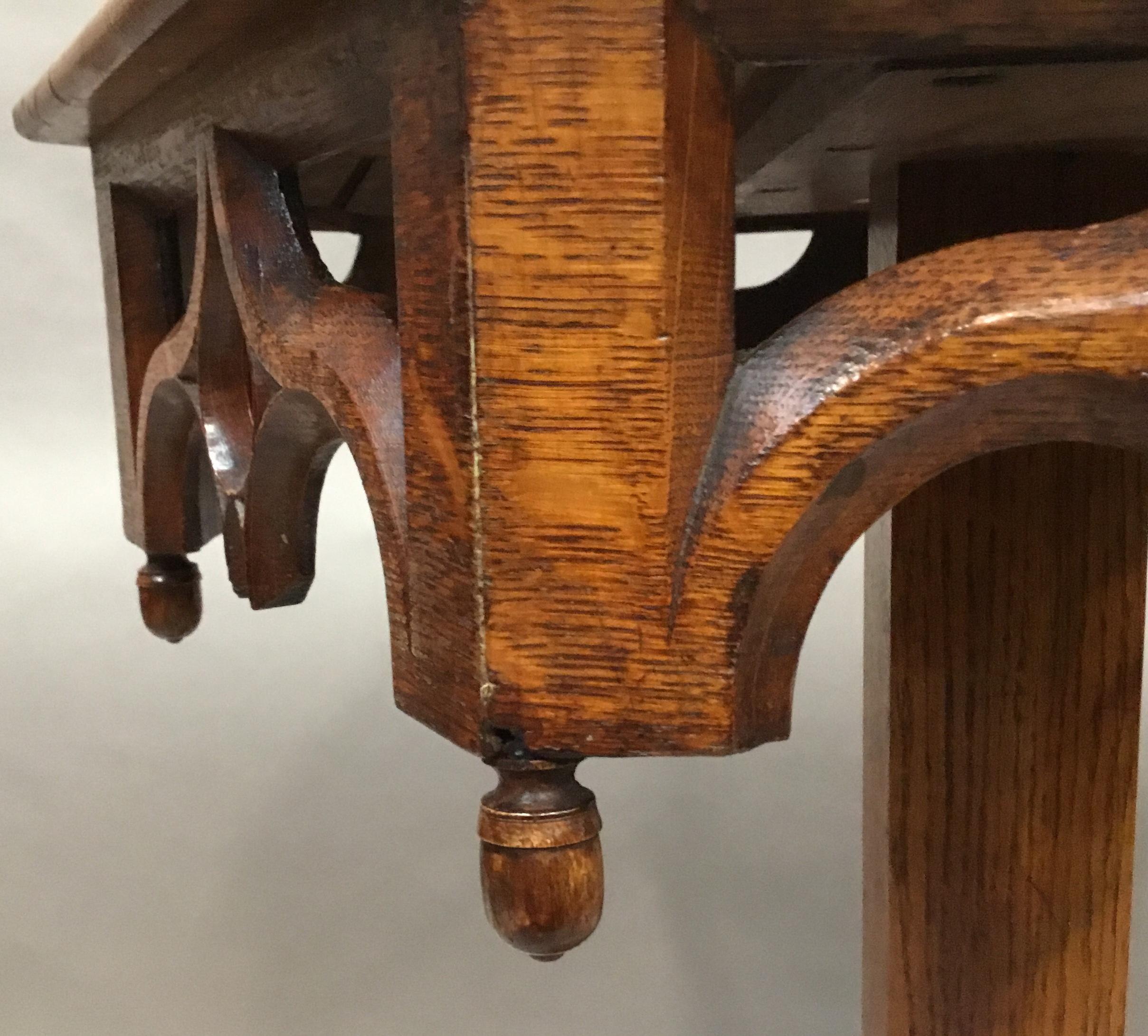 19th Century Gothic Oak Occasional Table For Sale 6