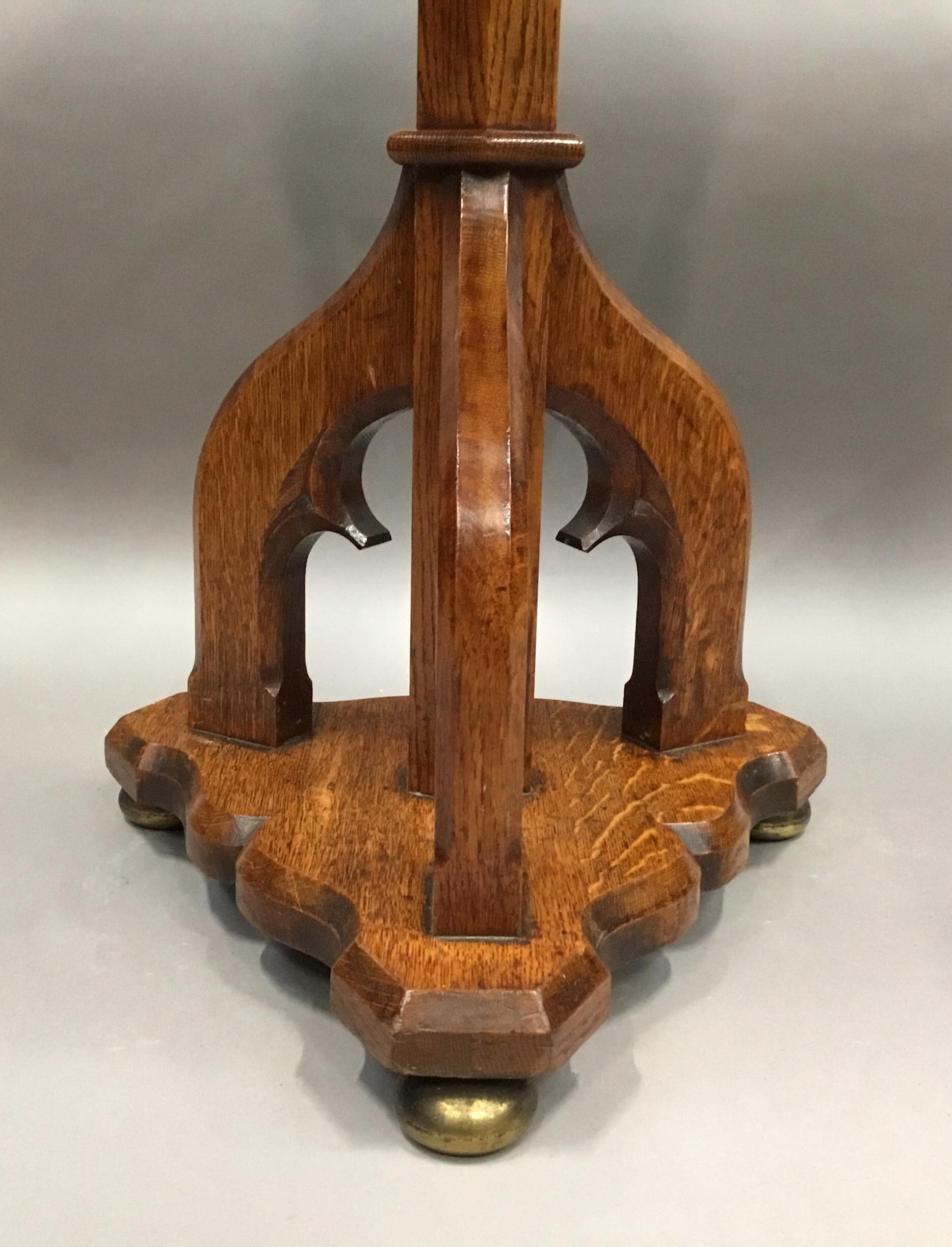 19th Century Gothic Oak Occasional Table For Sale 2